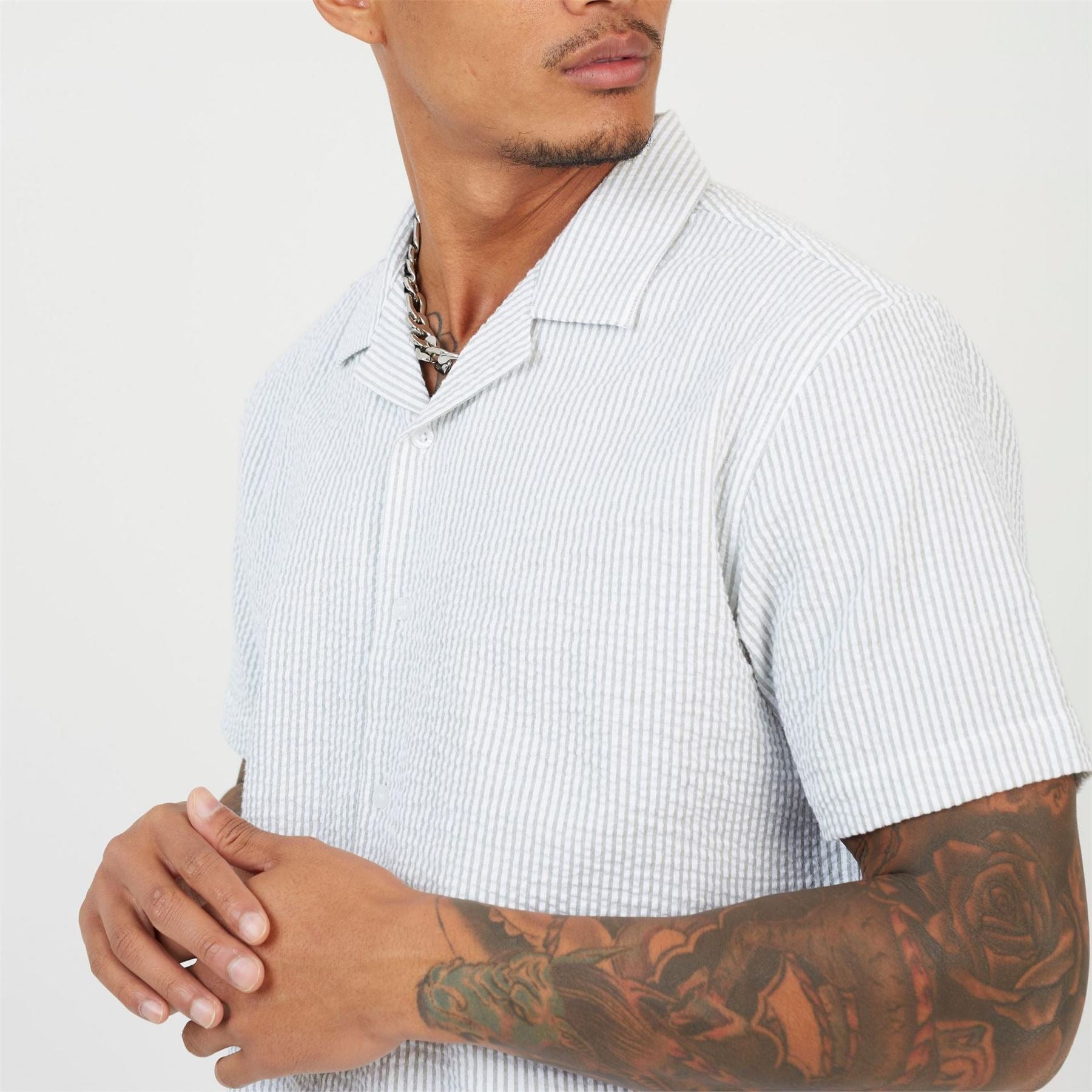 Brave Soul Revere Collar Short Sleeve Patterned Shirt