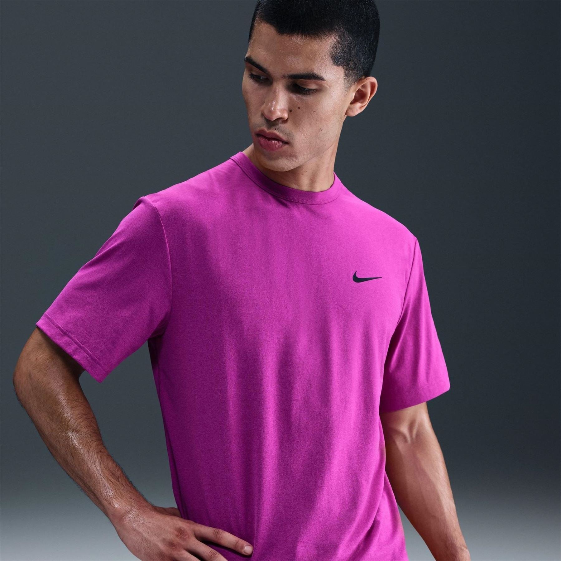Nike Mens Dri Fit Uv Hyverse Short Sleeve Fitness Top