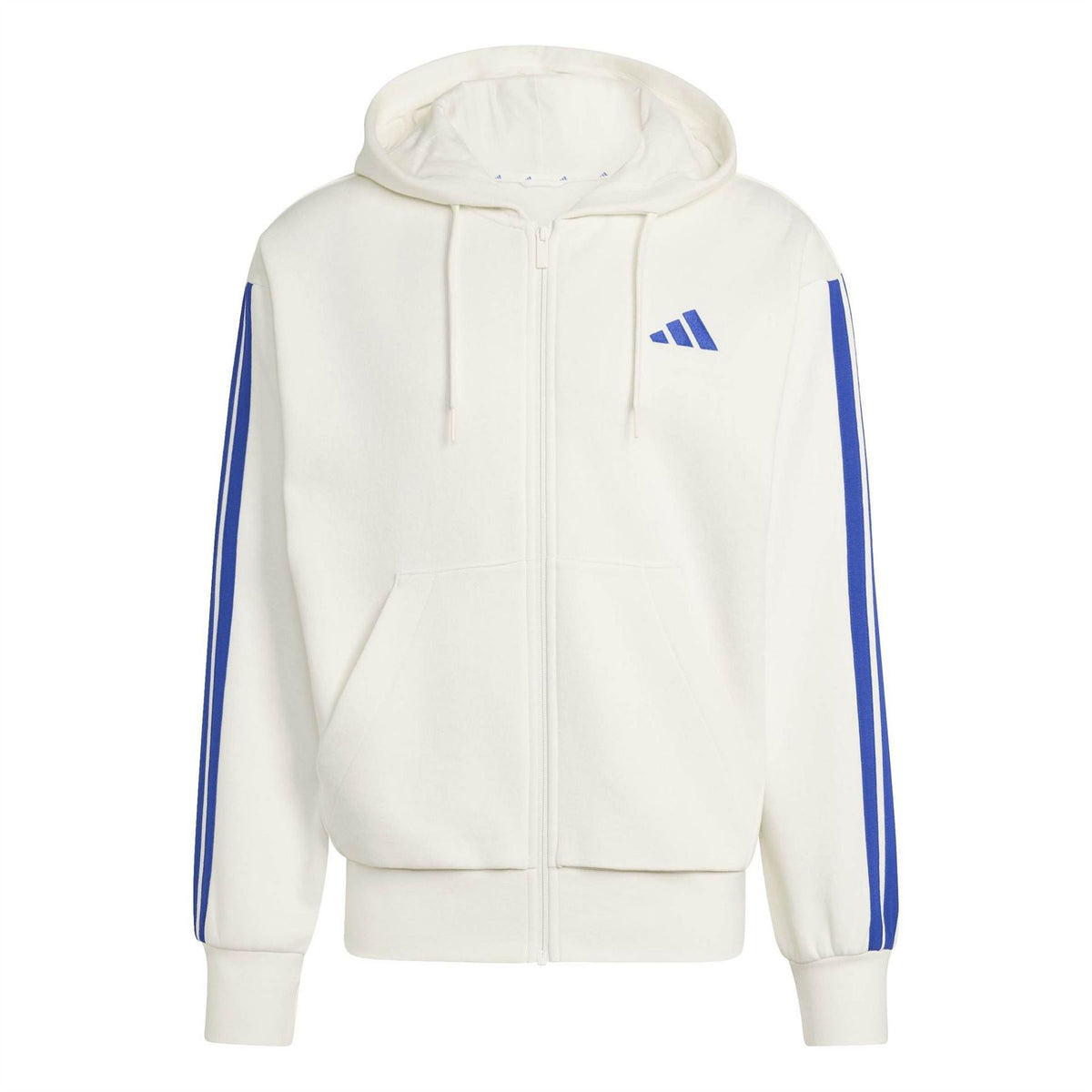 adidas Mens Essentials Fleece 3 Stripes Full Zip Hoodie