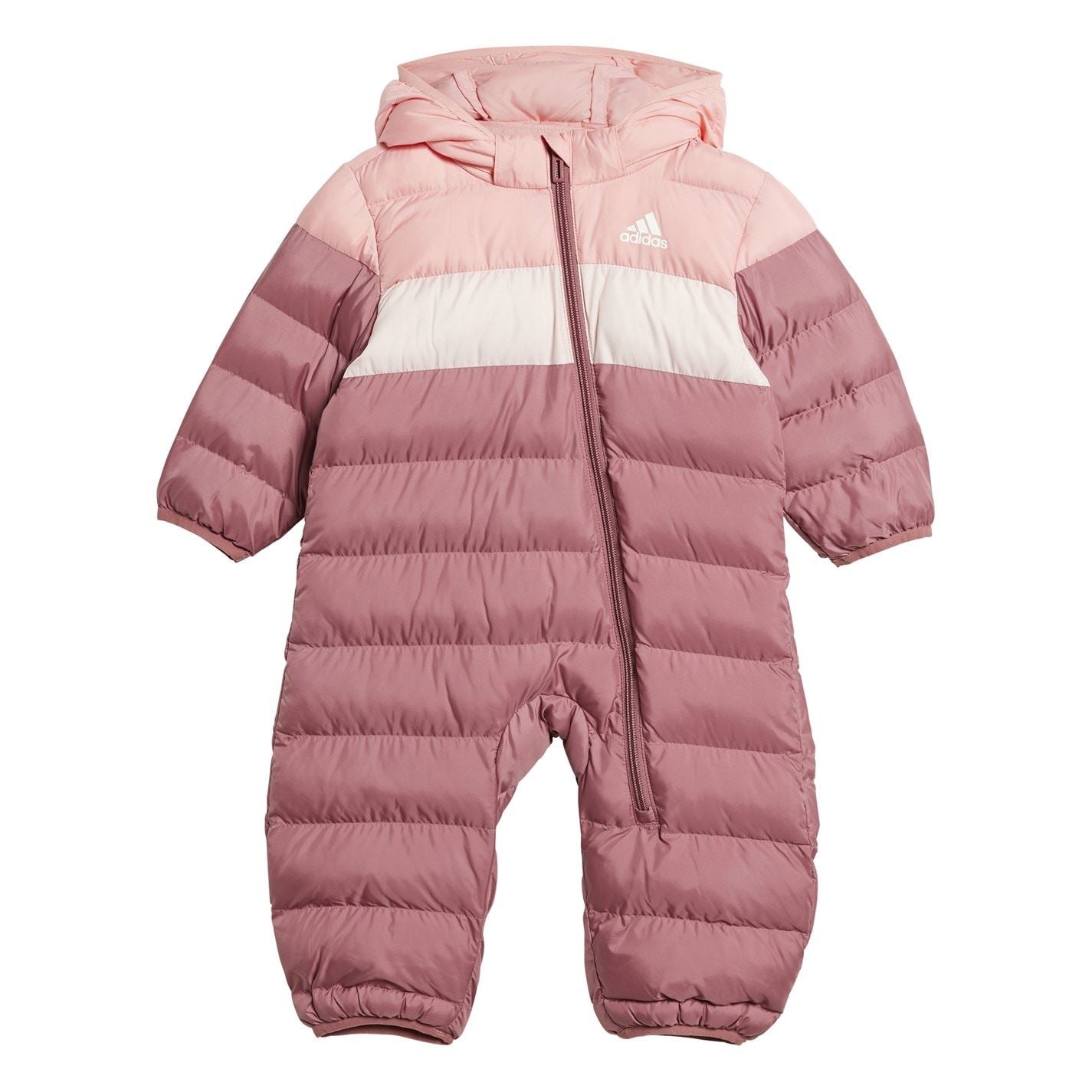 adidas Kids Hooded Neck Long Sleeve Horizontal Stripe Snowsuit