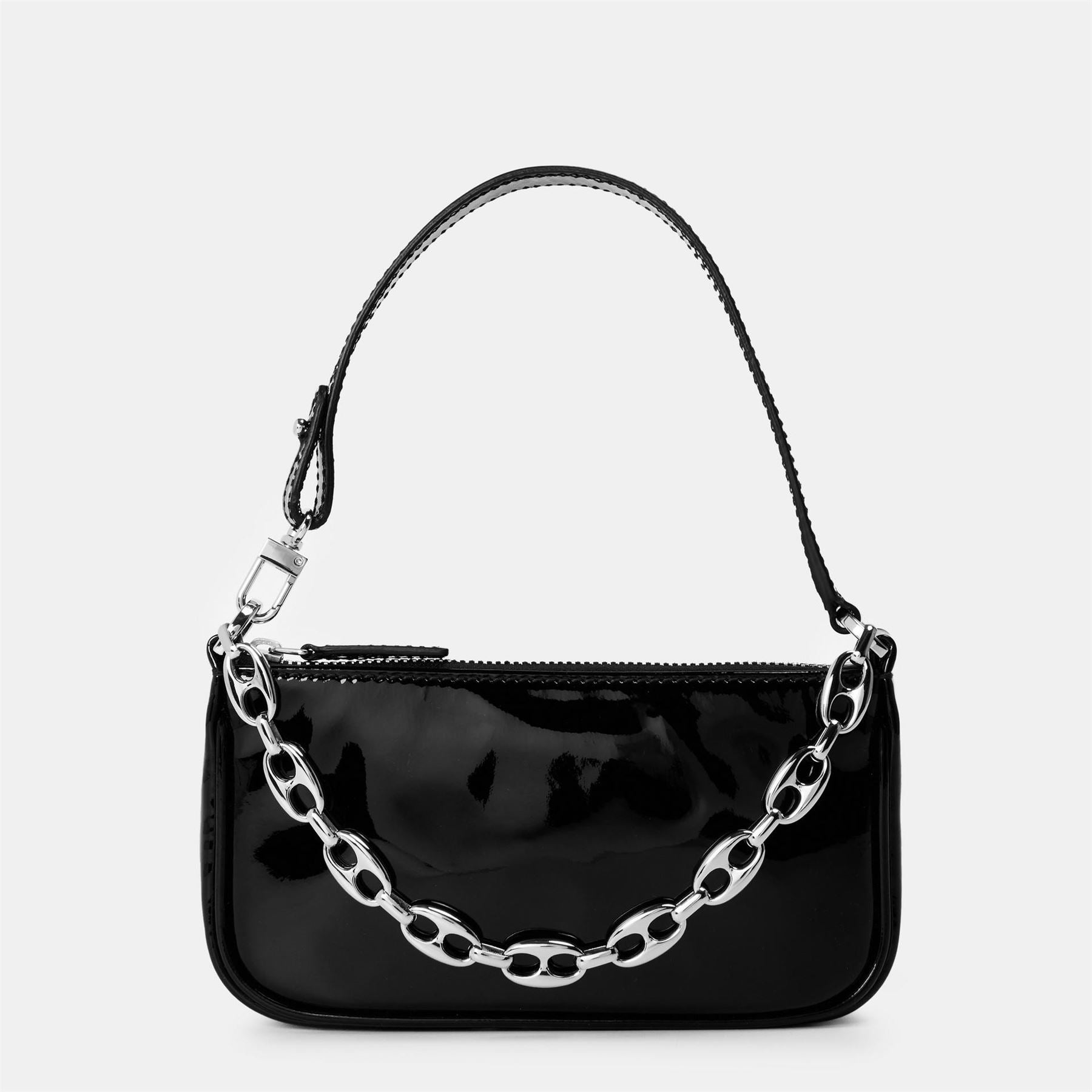 By Far Mini Patent Leather Shoulder Bag