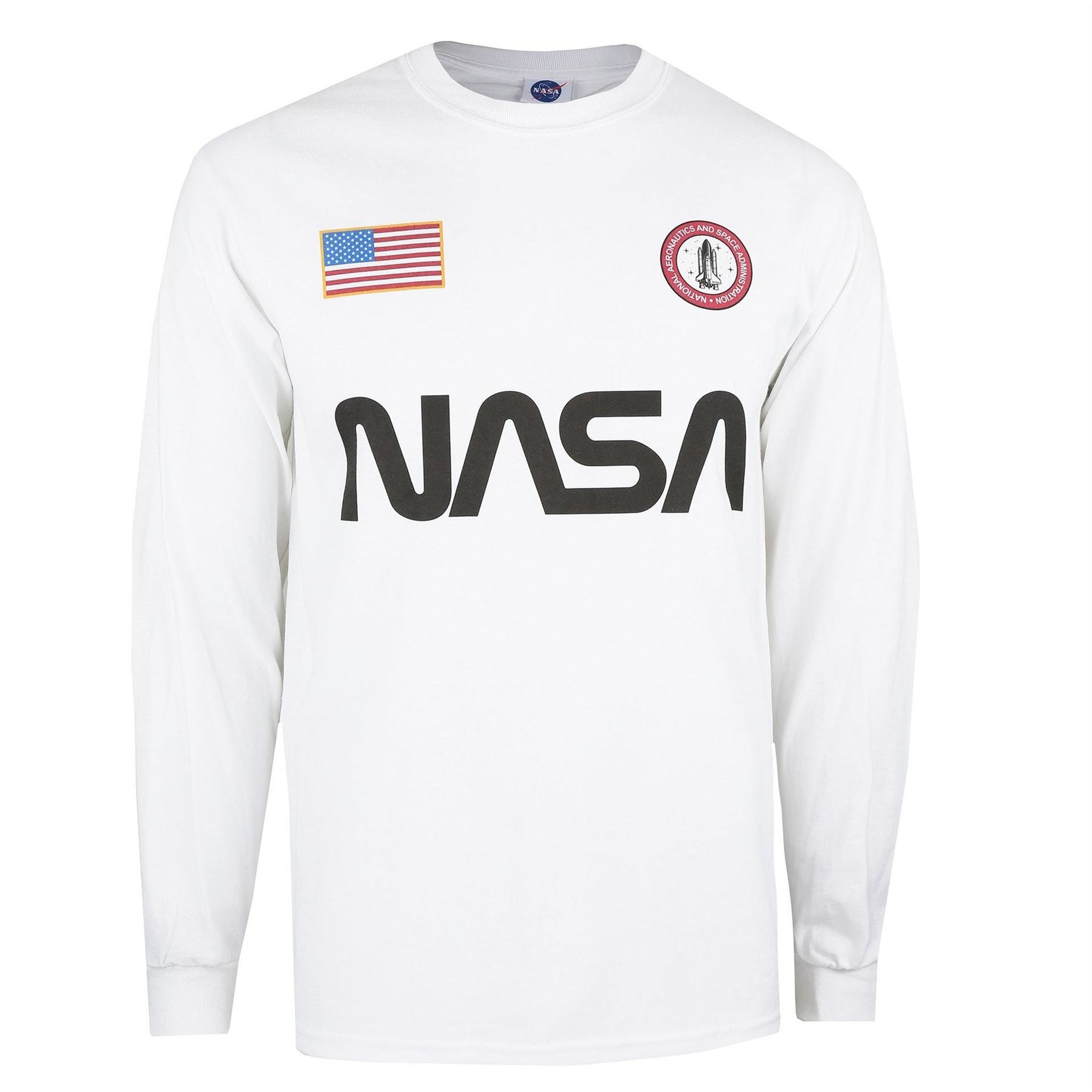 NASA Crew Neck Long Sleeve Jersey T-Shirt