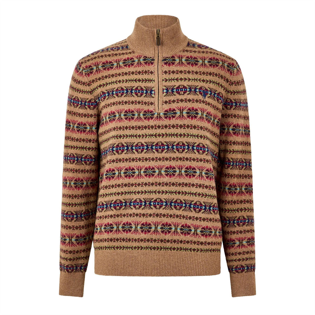 Polo Ralph Lauren Fair Isle Wool Quarter Zip Knitted Top