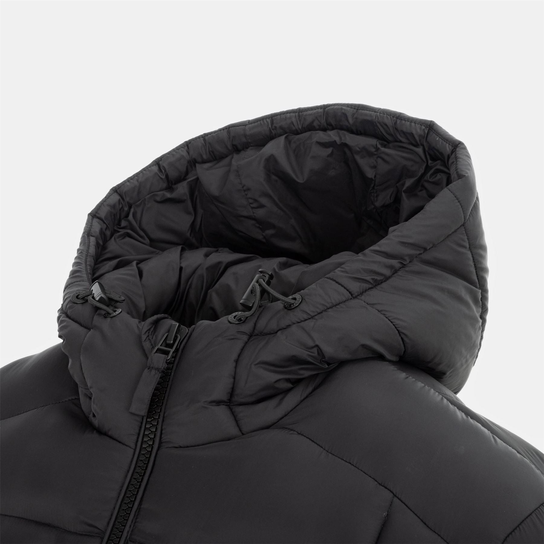 Pretty Green  Baffle Hooded Long Sleeve Short Puffer Jacket