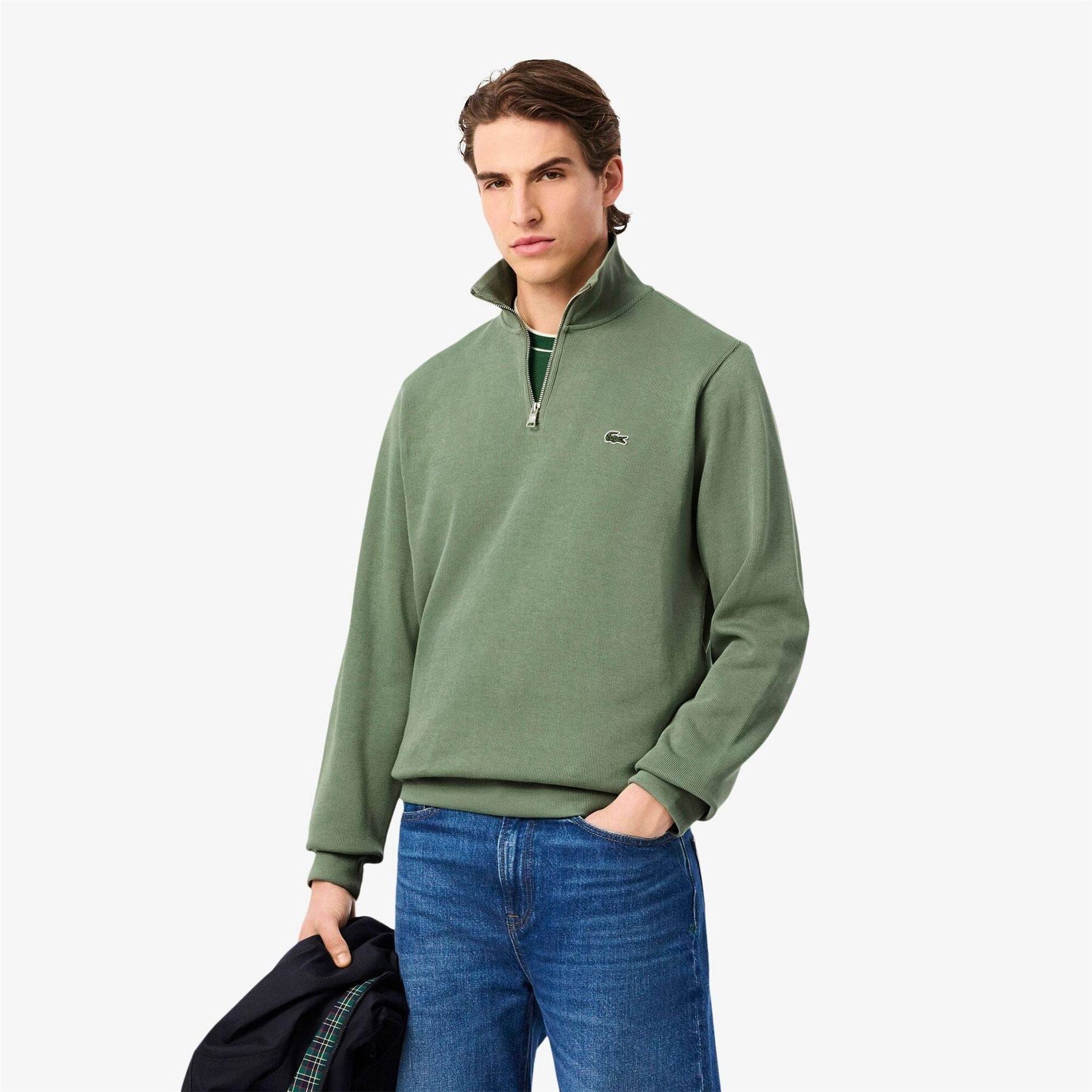 Lacoste Quarter Zip Fleece Top