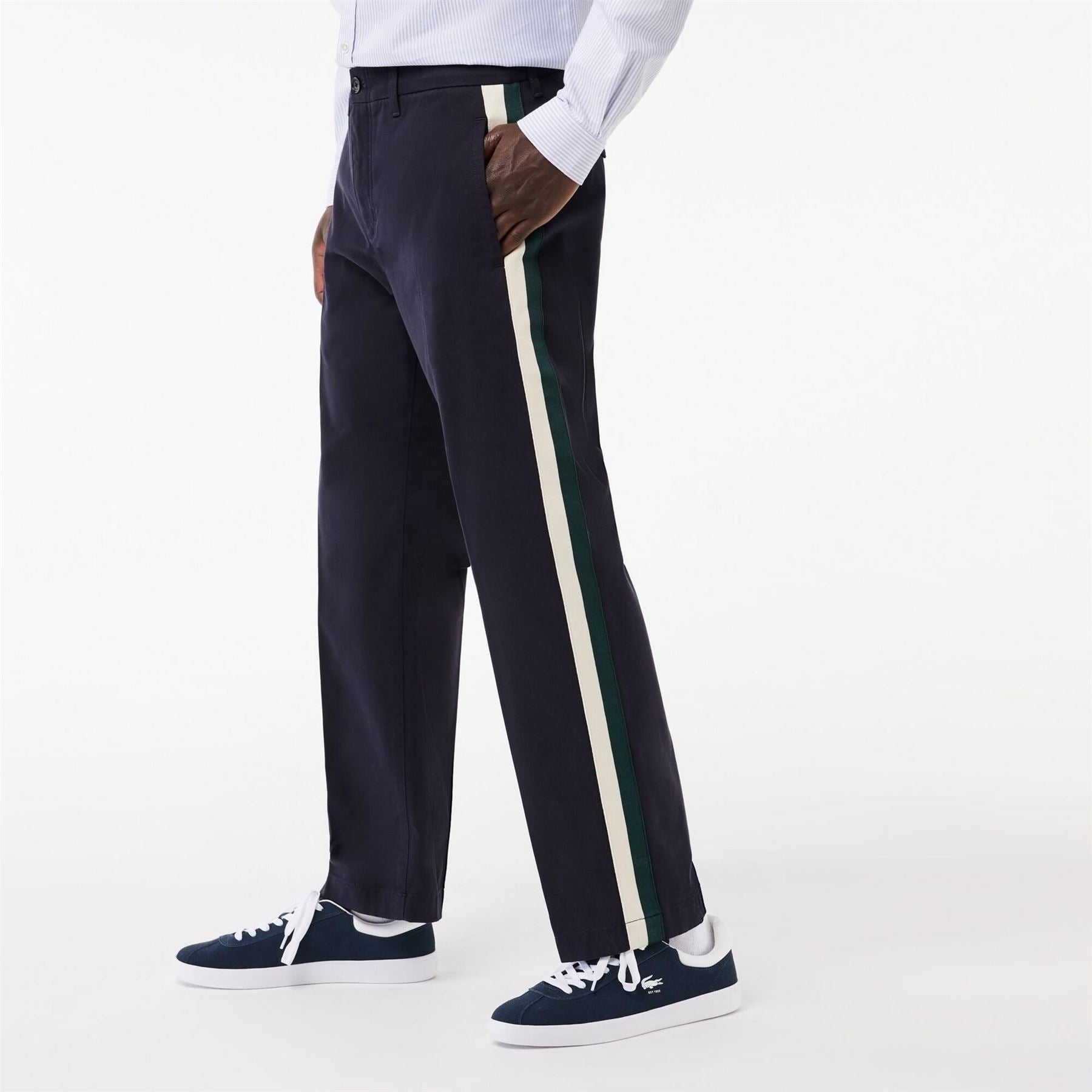 Lacoste Hh1884 Side Stripes Regular Fit Chinos