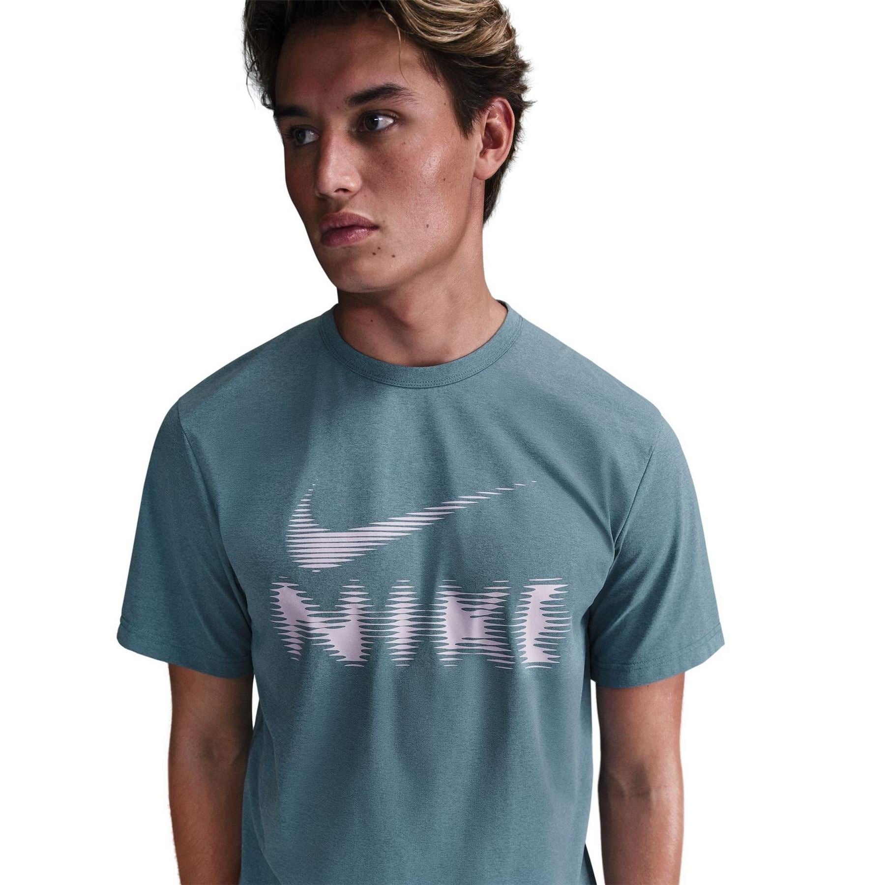Nike DF UV Hyve Logo Print Wordmark Crew Neck T-Shirt