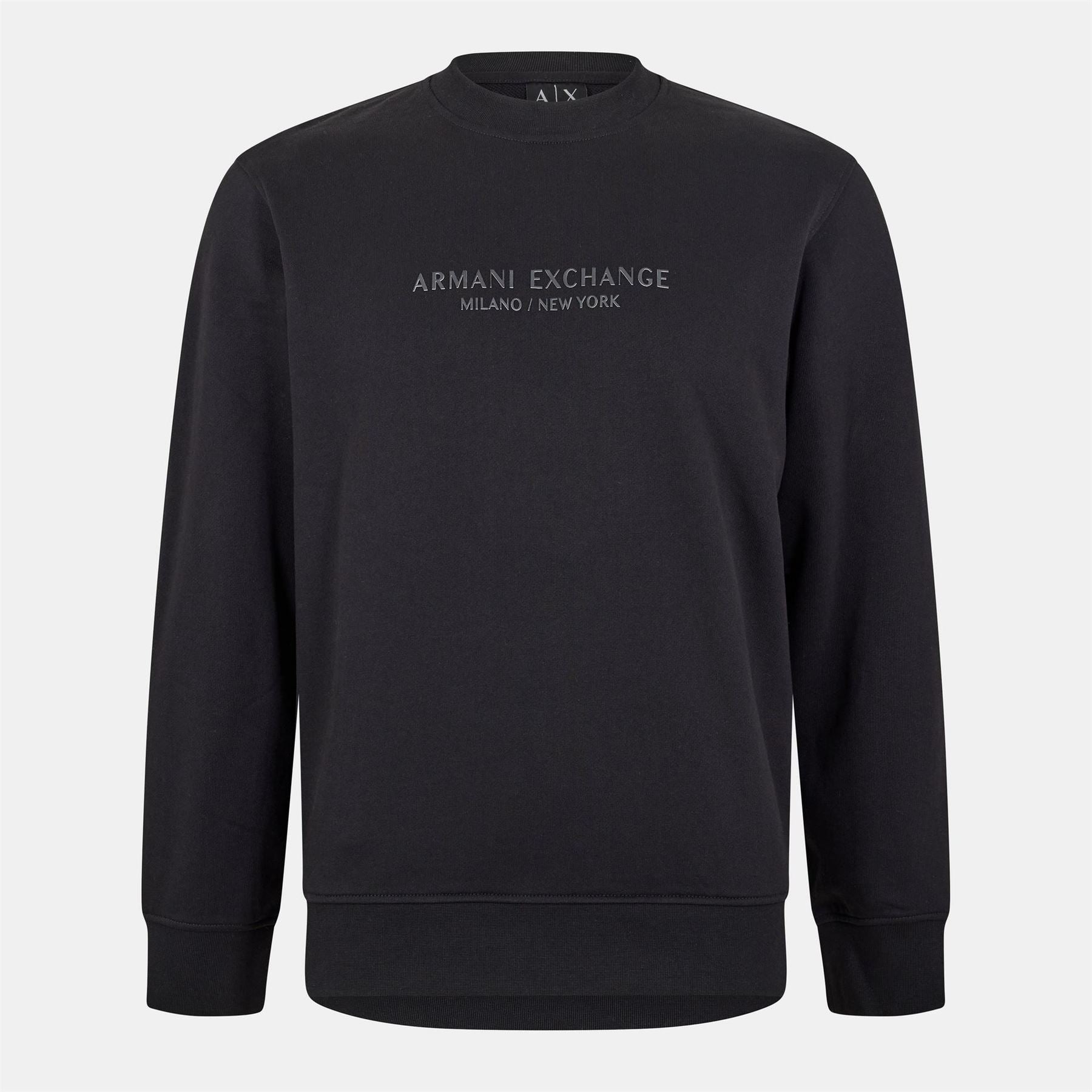 Armani Exchange Crew Neck Ribbed Collar Long Sleeve Sweatshirt