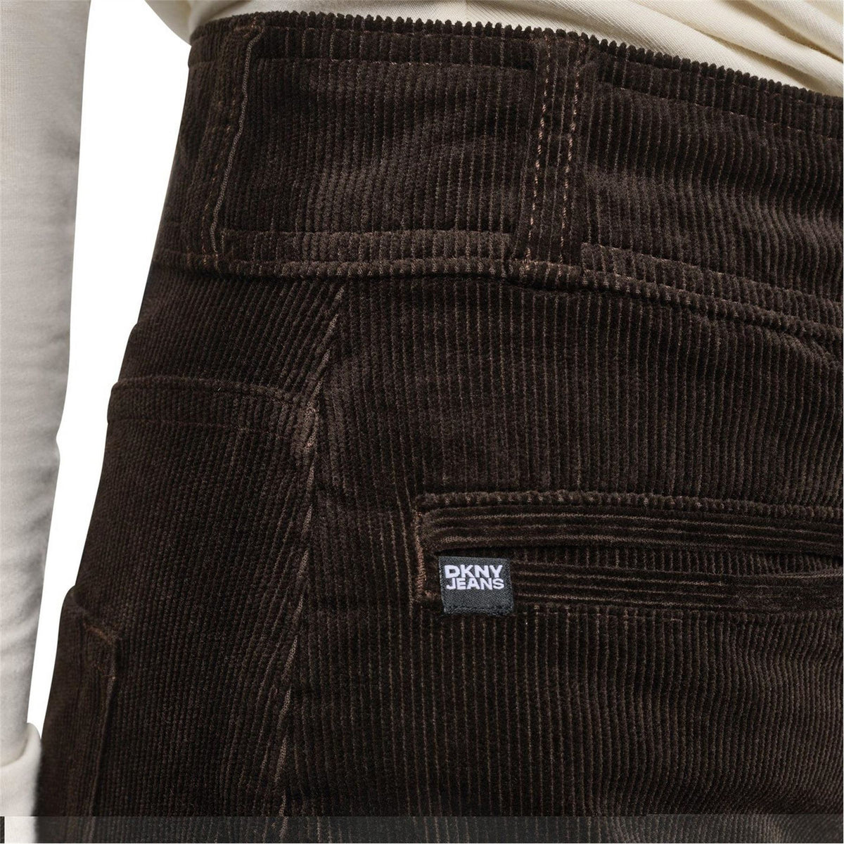 DKNY Hi Rise Double Button Wide Leg Corduroy