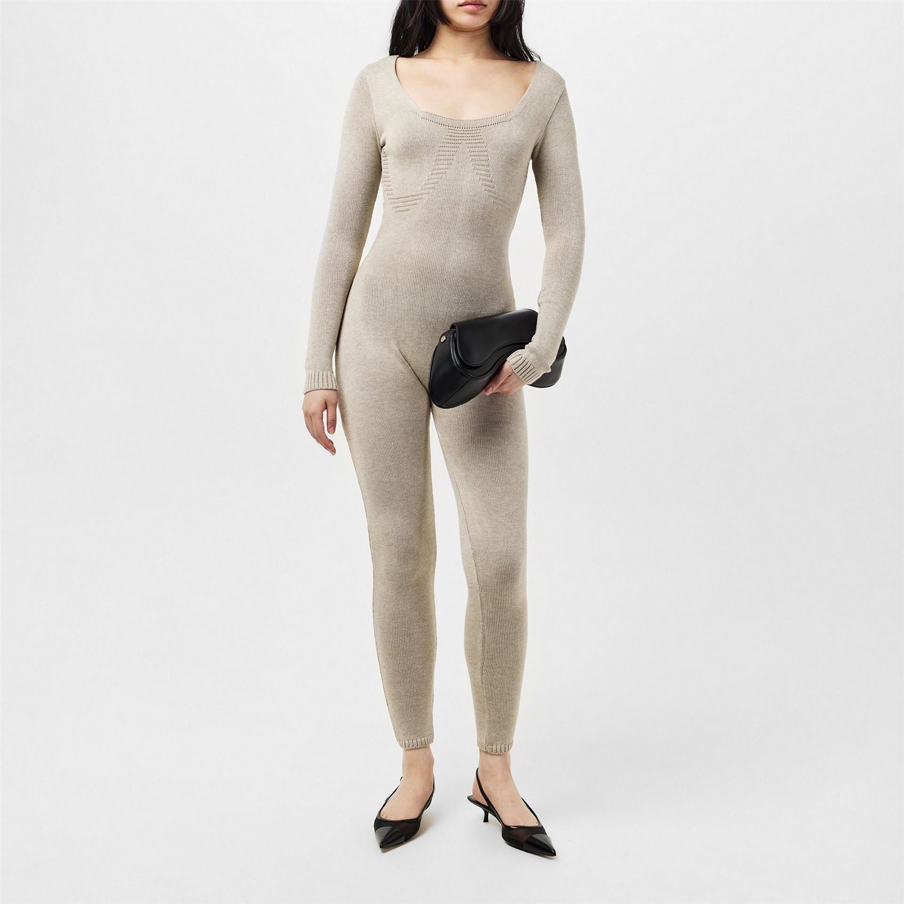 Missy Empire Womens Knitted Long Sleeve Jumpsuit