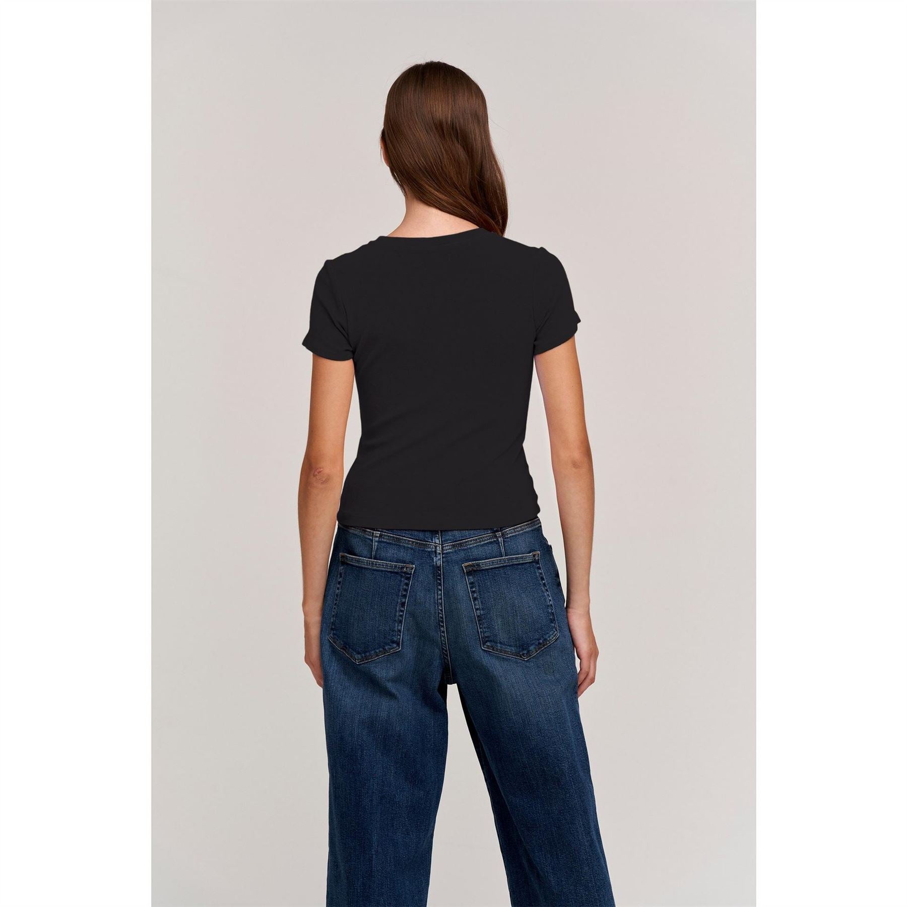 Velvet by Graham and Spencer Ribbed Regular Fit Crew Neck T-Shirt