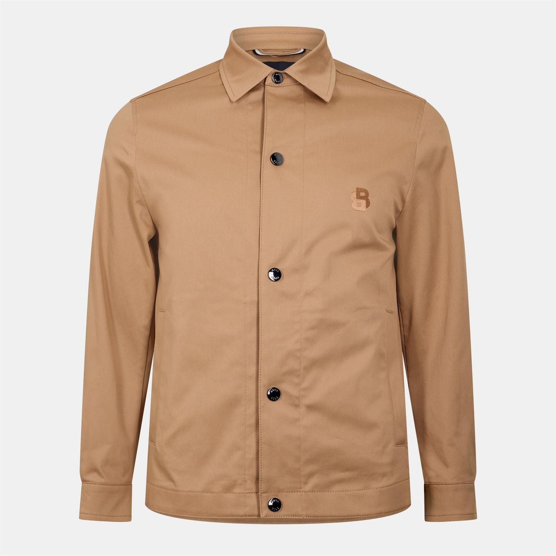 Boss Solid Patterned Point Collared Overshirt