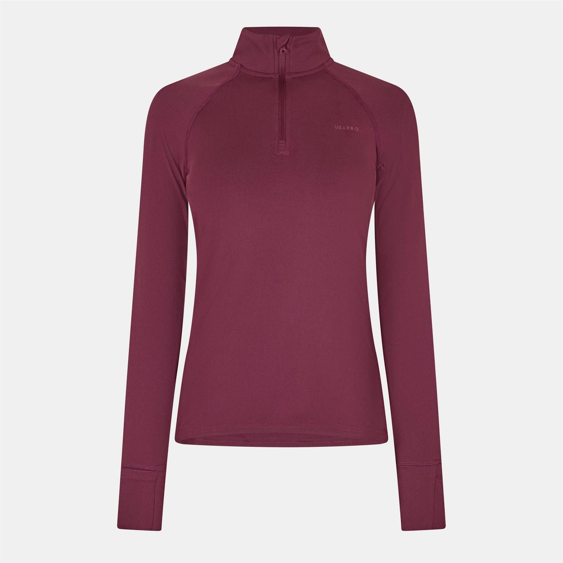 USA Pro Womens Long Sleeve Quarter Zip Top