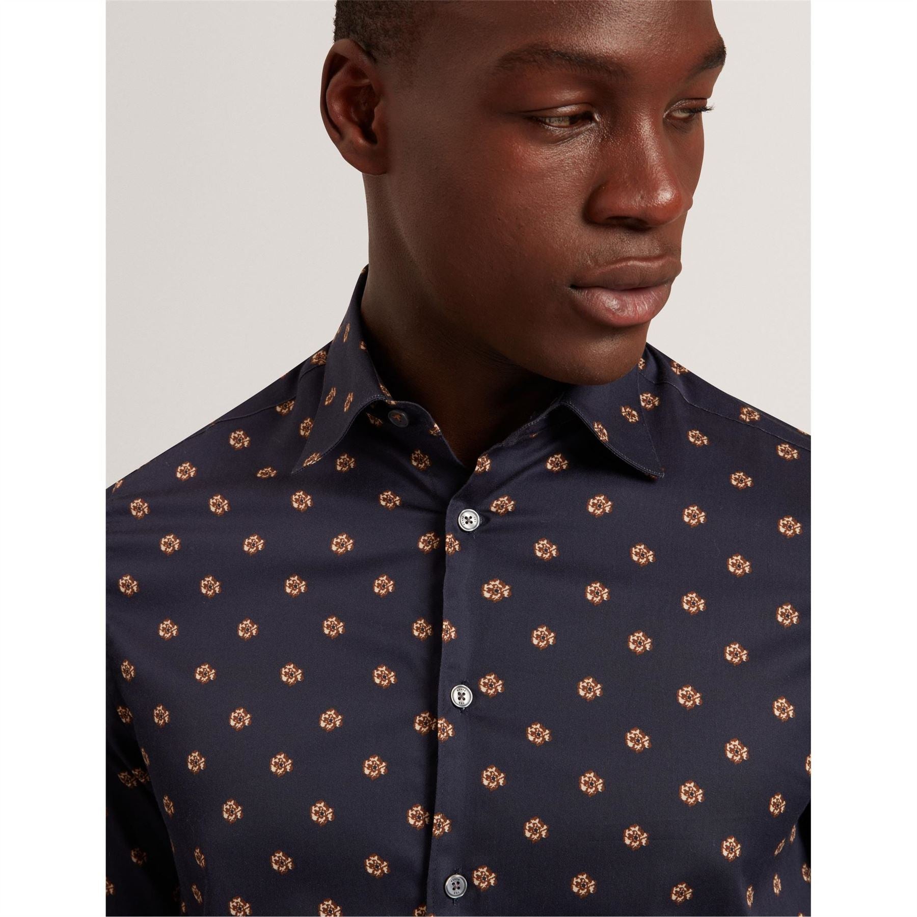 Ted Baker Floral Collared Neck Long Sleeve Shirt