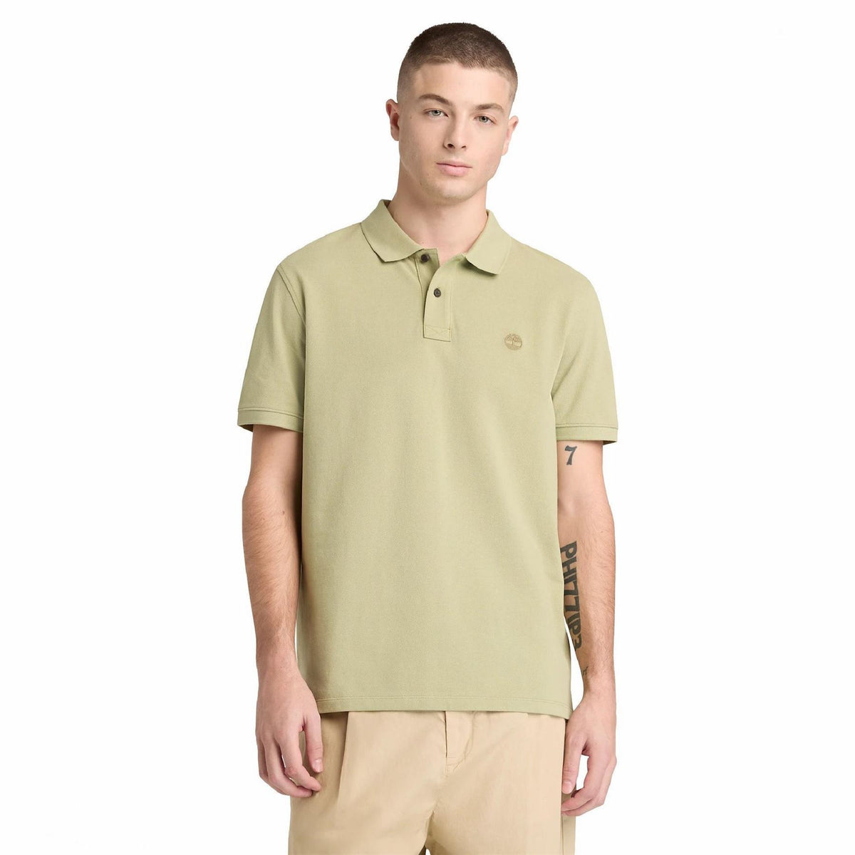 Timberland Millers Timberland Logo Collared Neck Short Sleeve Shirt
