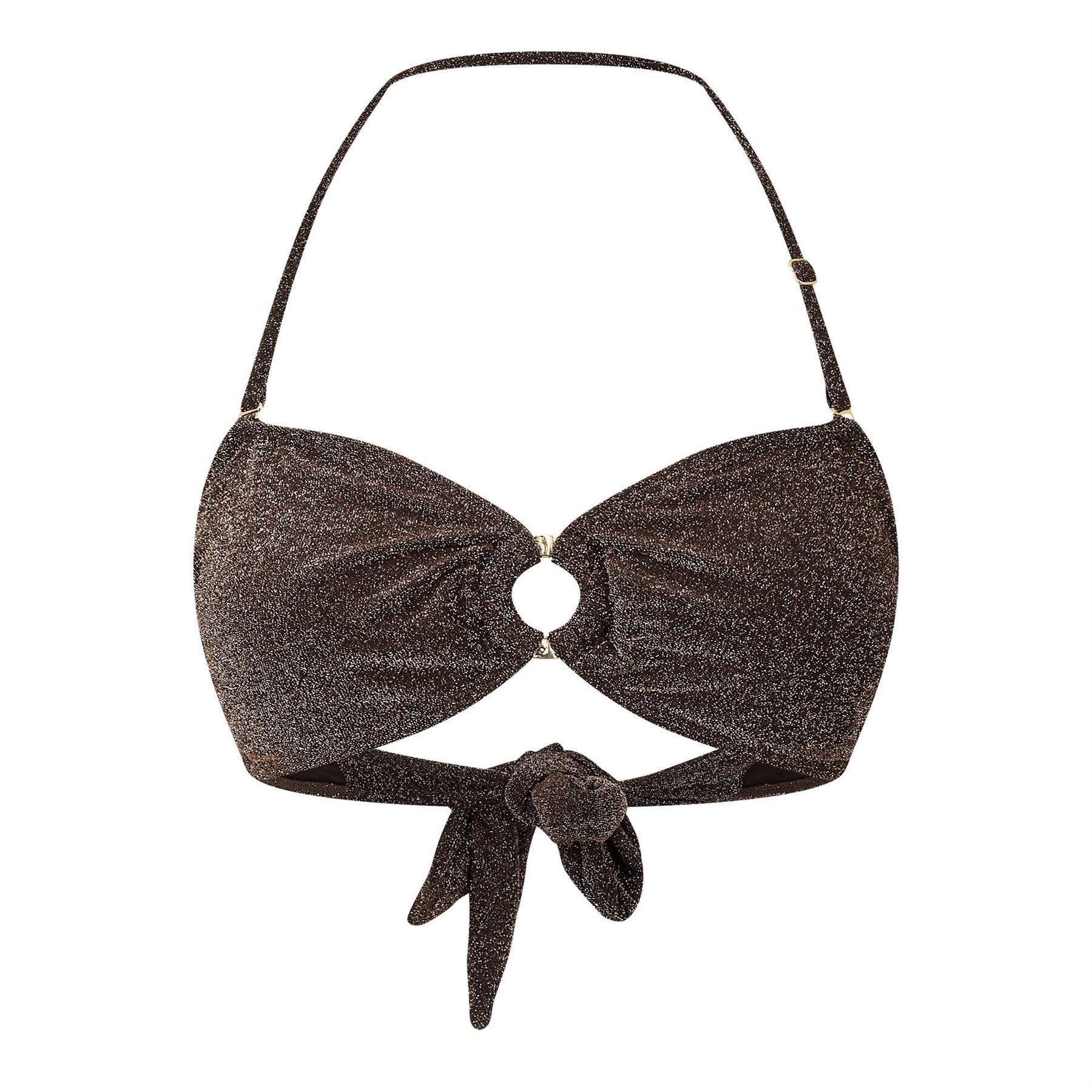 Biba Glitter Bandeau Bikini Top with Tie Closure