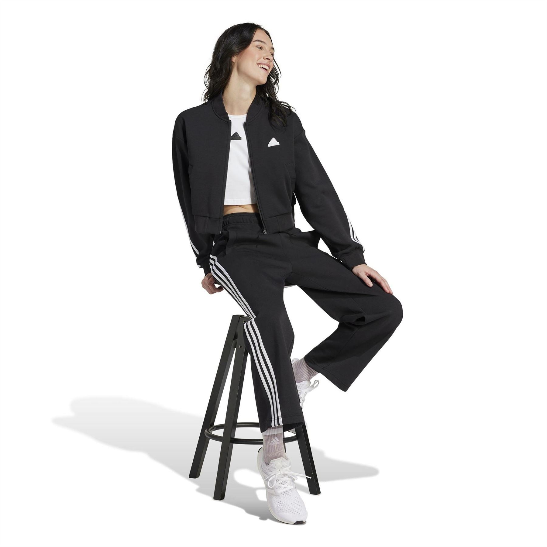 adidas Womens Future Icons 3 Stripes Open Hem Joggers