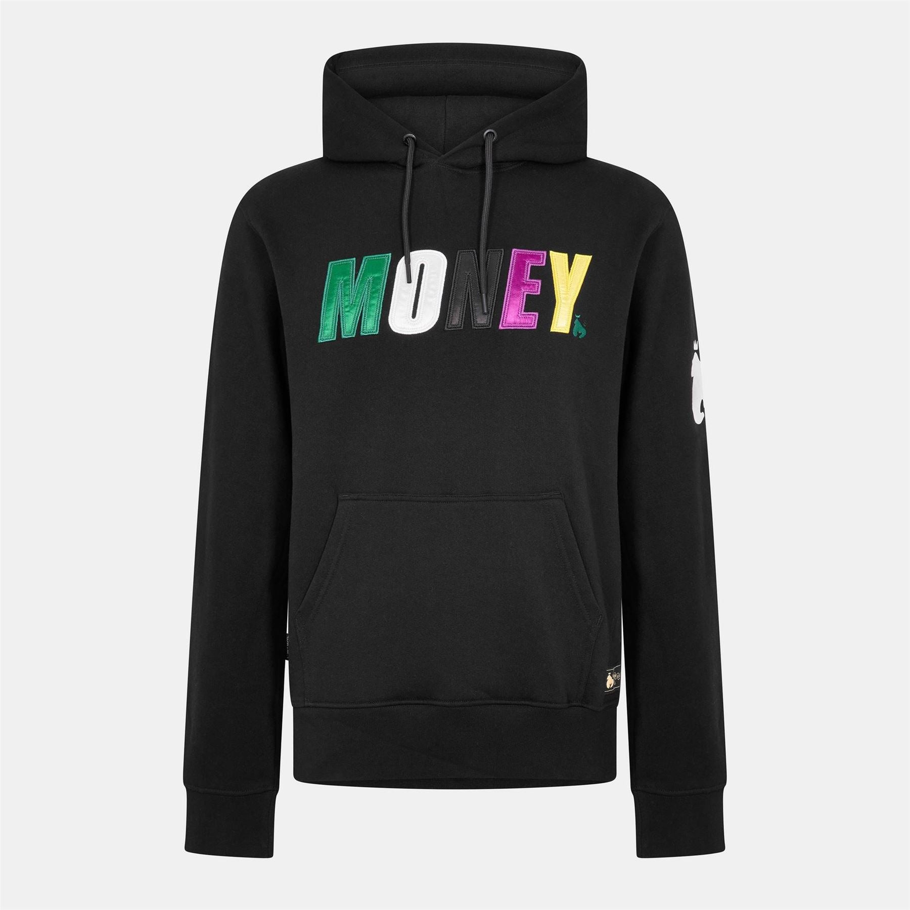 Money Embroidered Hooded Neck Long Sleeve Sweatshirt