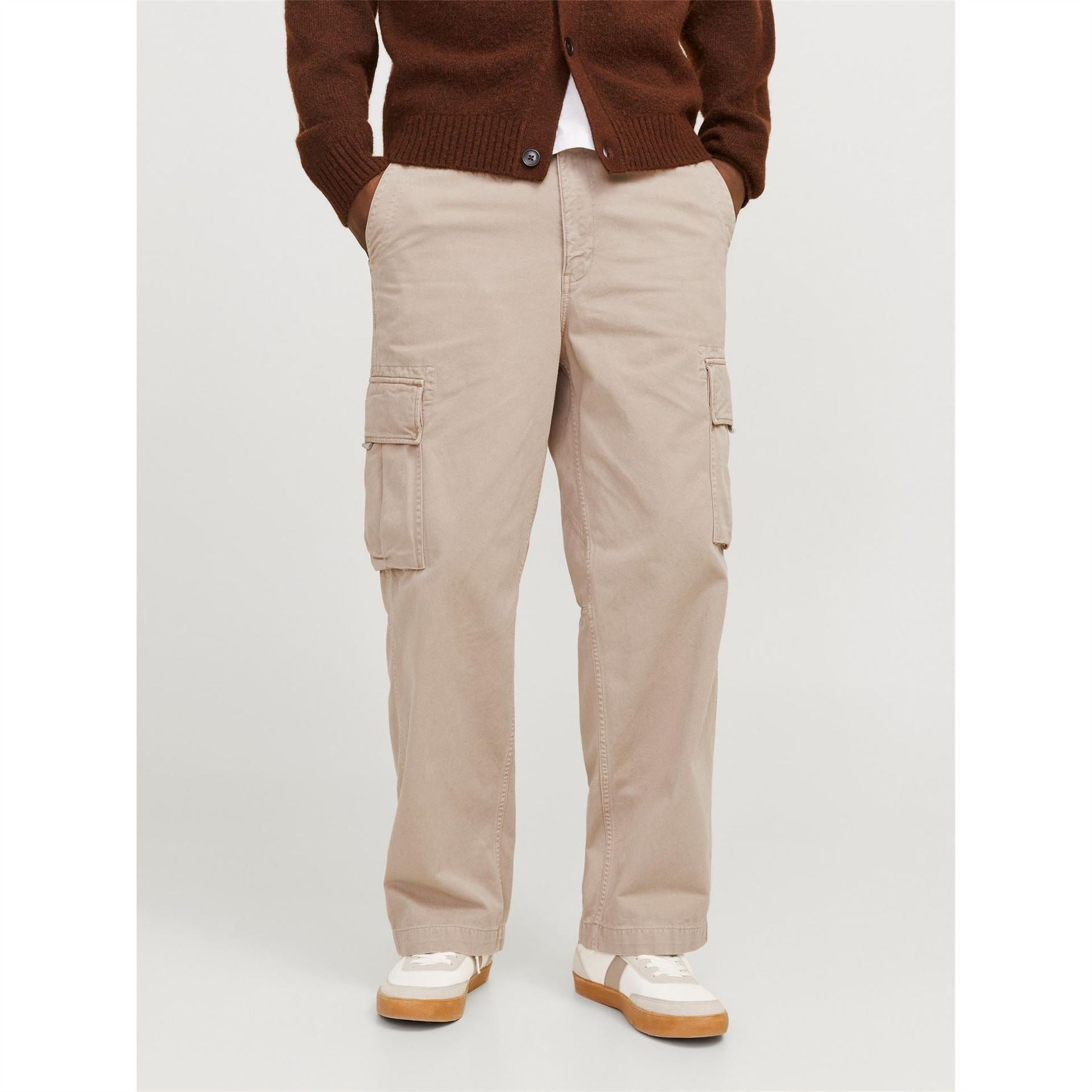 Jack and Jones Atlas Solid Patterned Wide Leg Cargo