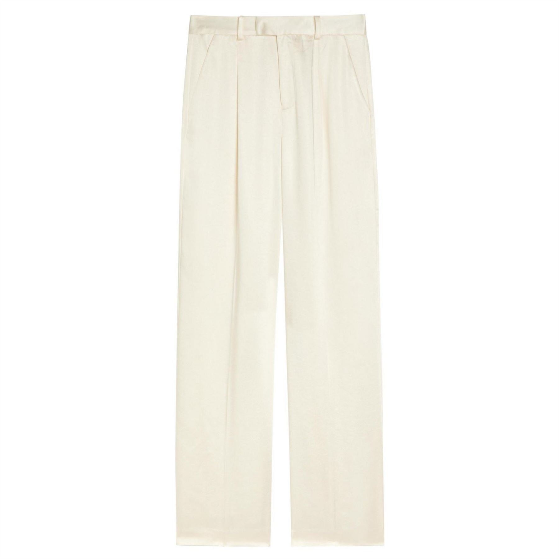 Self Portrait Cream Satin Trousers