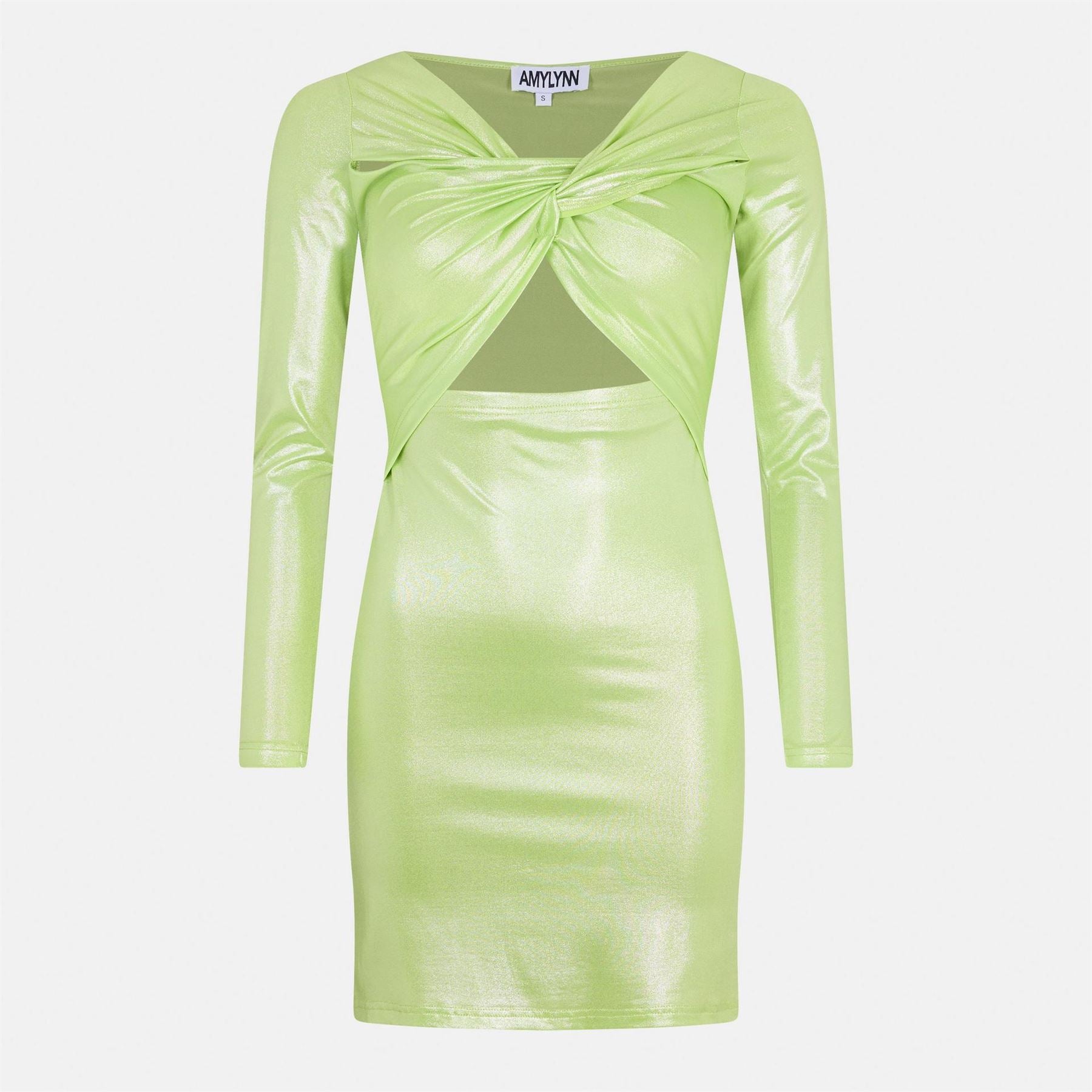 AmyLynn Cu Asymmetric Neck Mini Bodycon Dress