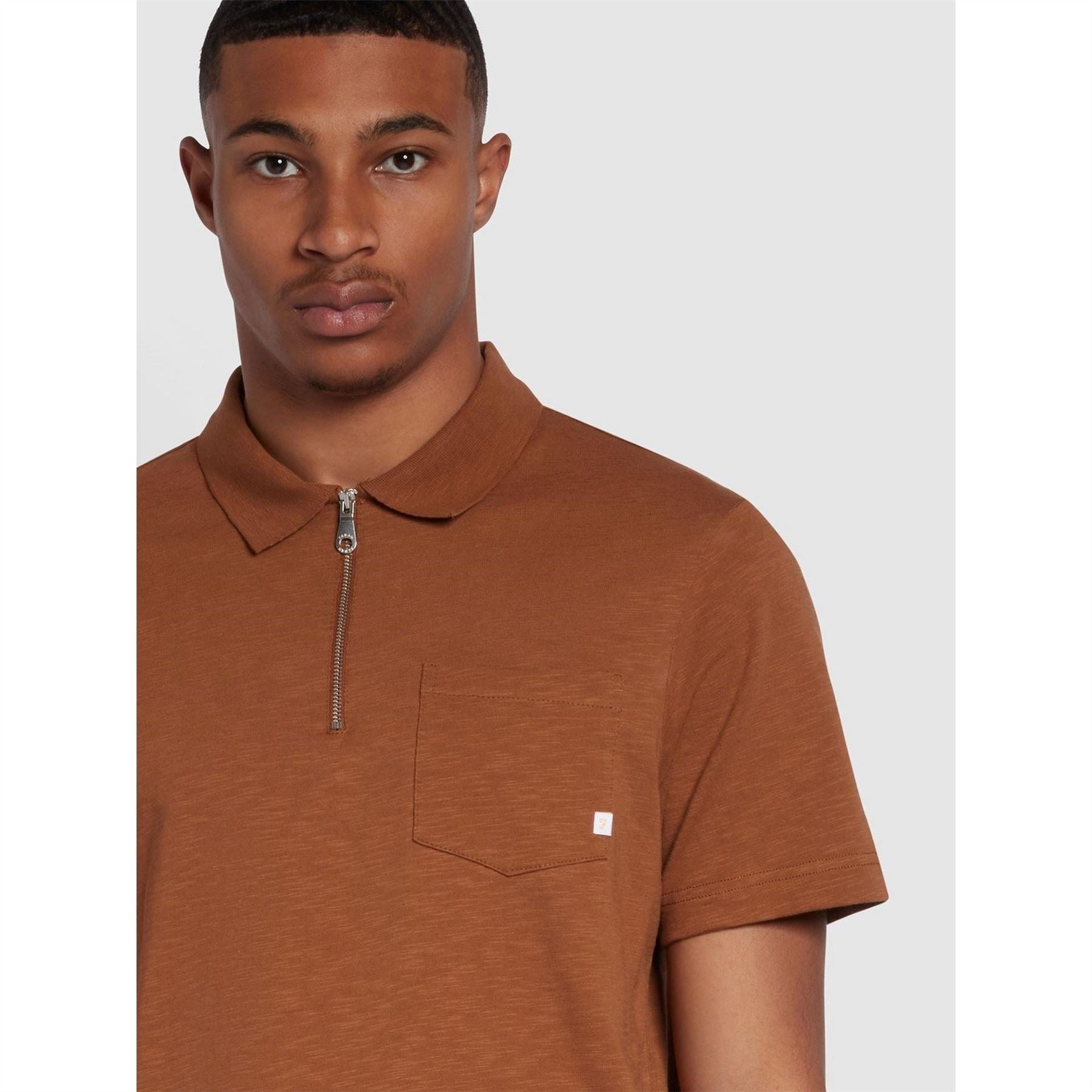 Farah Chancery Zipped Short Sleeve Polo Shirt