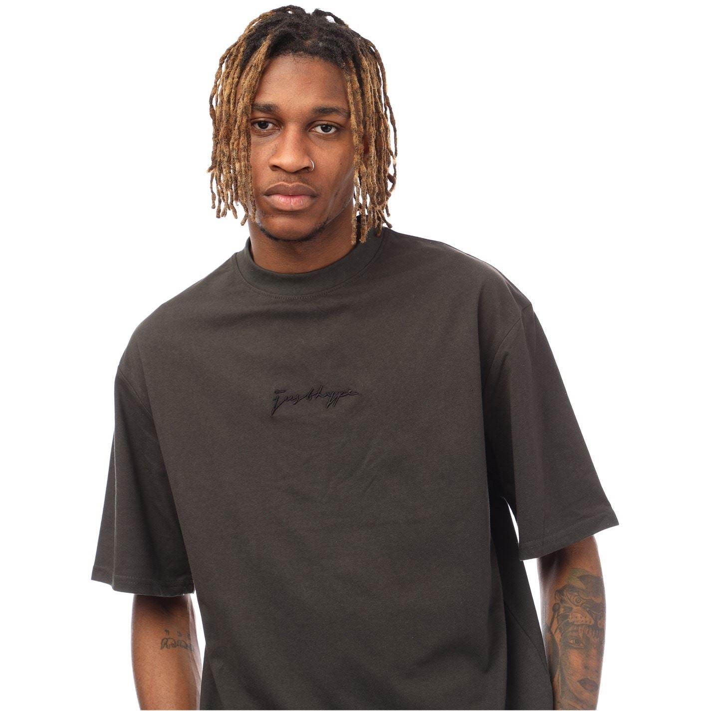 Hype Oversize Fit Signature Print T-Shirt