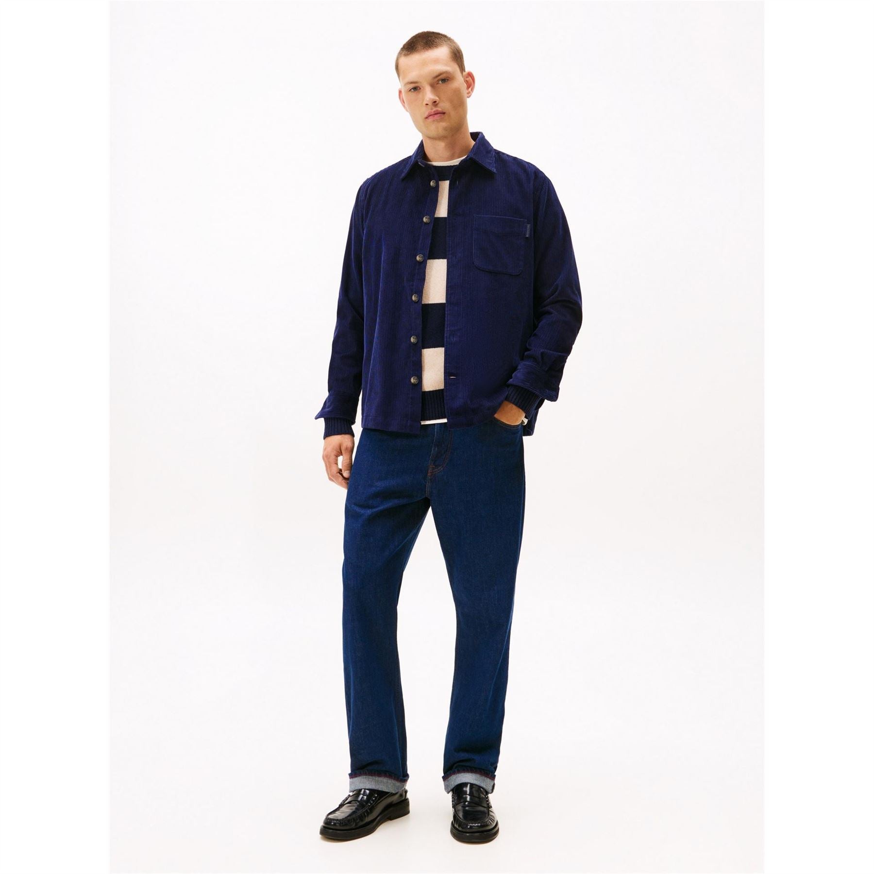Tommy Hilfiger Solid Patterned Chest Pocket Overshirt