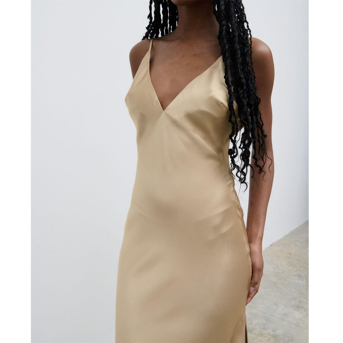 Pretty Lavish Jode Satin Striped Maxi Dress