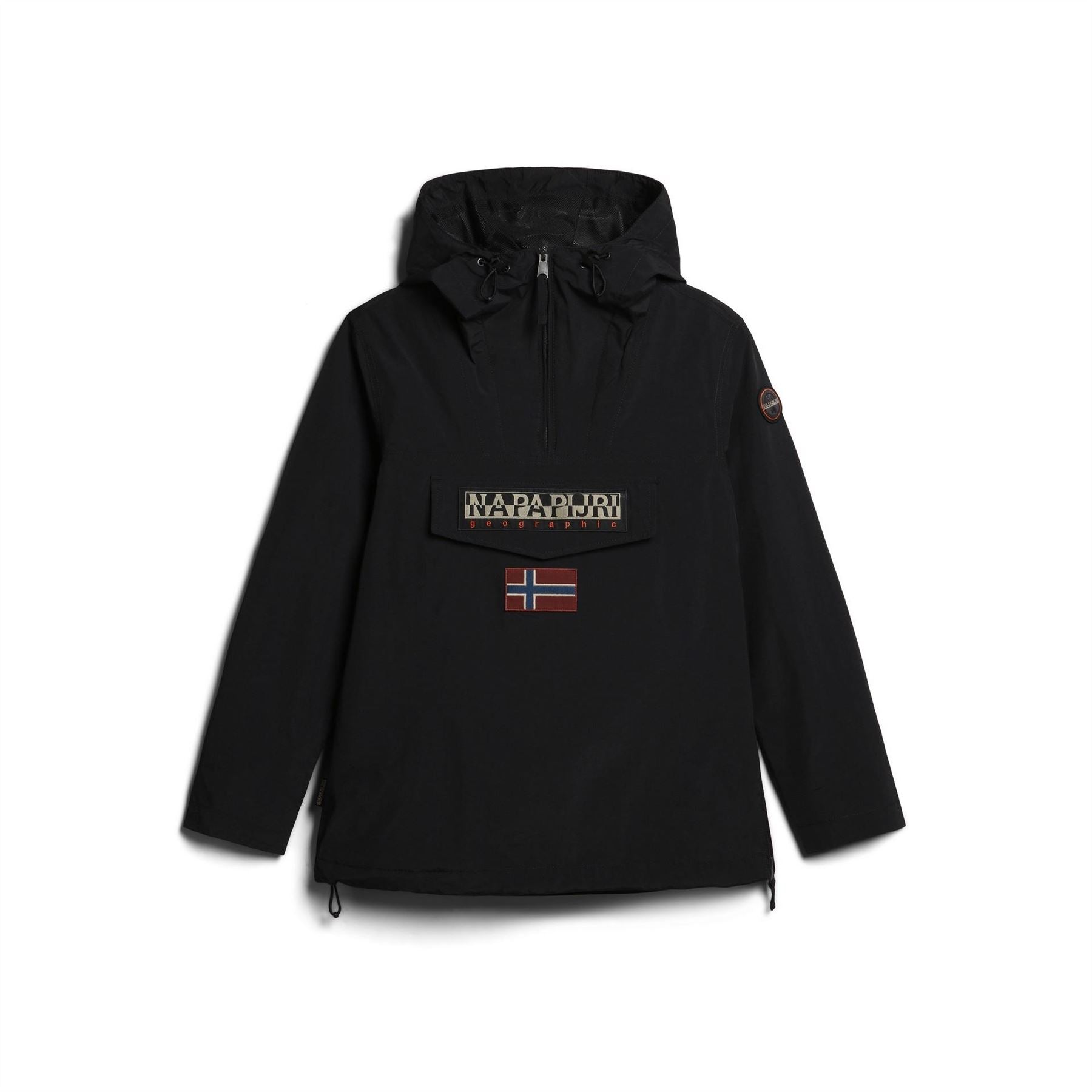Napapijri Rainforest Water Resistant Hooded Cropped Long Sleeve Rain Anorak