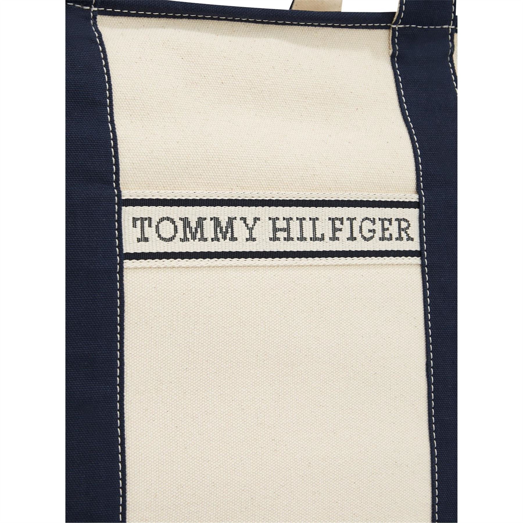 Tommy Hilfiger Summer Canvasas Color Block Tote with Logo
