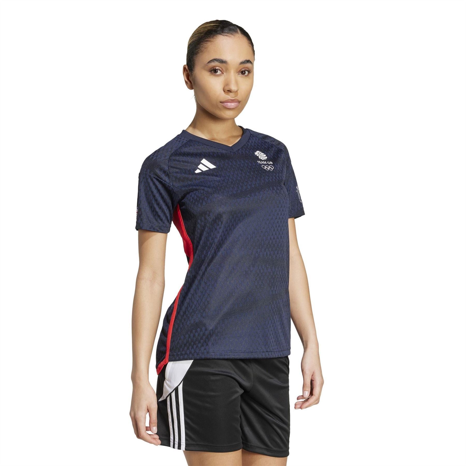 adidas Team GB V-Neck Raglan Sleeve Jersey T-Shirt