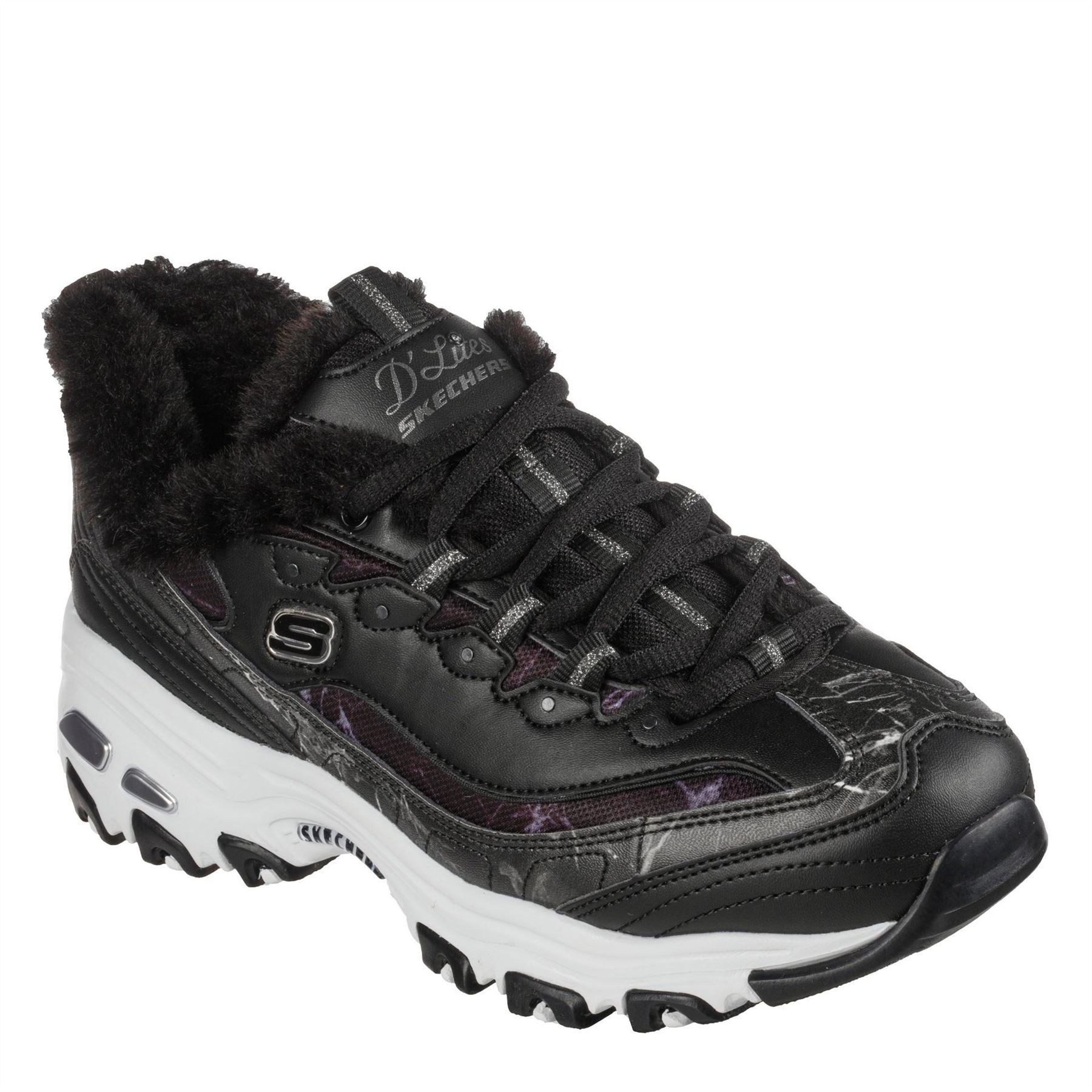 Skechers D Lites1 0 Marble Patterned Lace-Up Sneakers