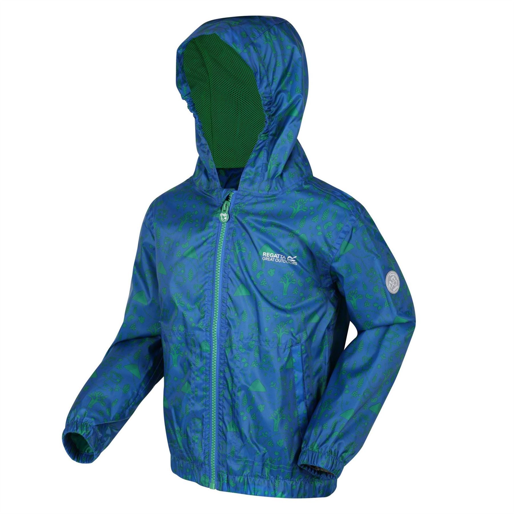 Regatta Muddy Puddle Abstract Patterned Hooded Rain Jacket