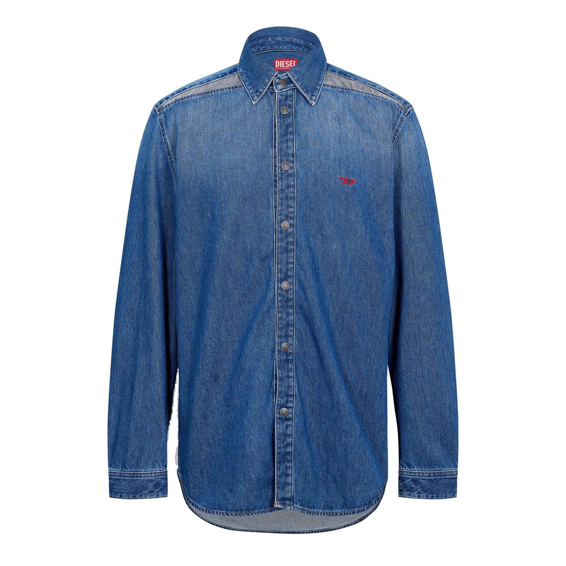 Diesel Collared Neck Point Collar Long Sleeve Shirt