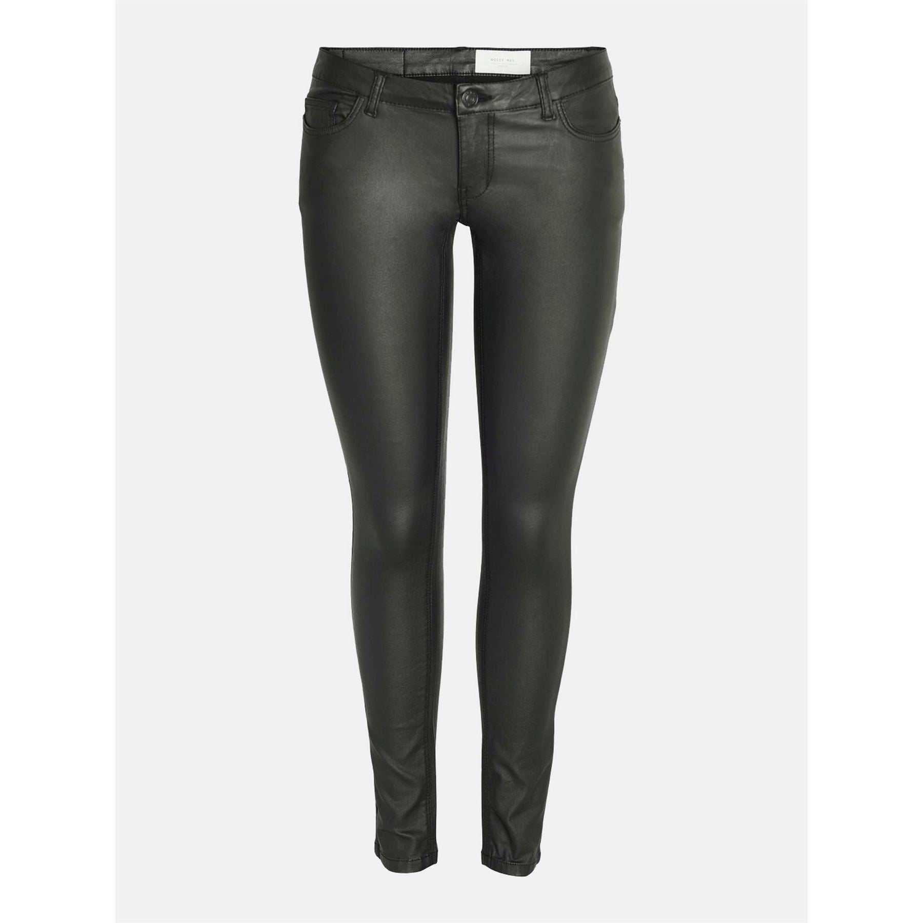 Noisy May Coated Solid Patterned Five Pocket Pants