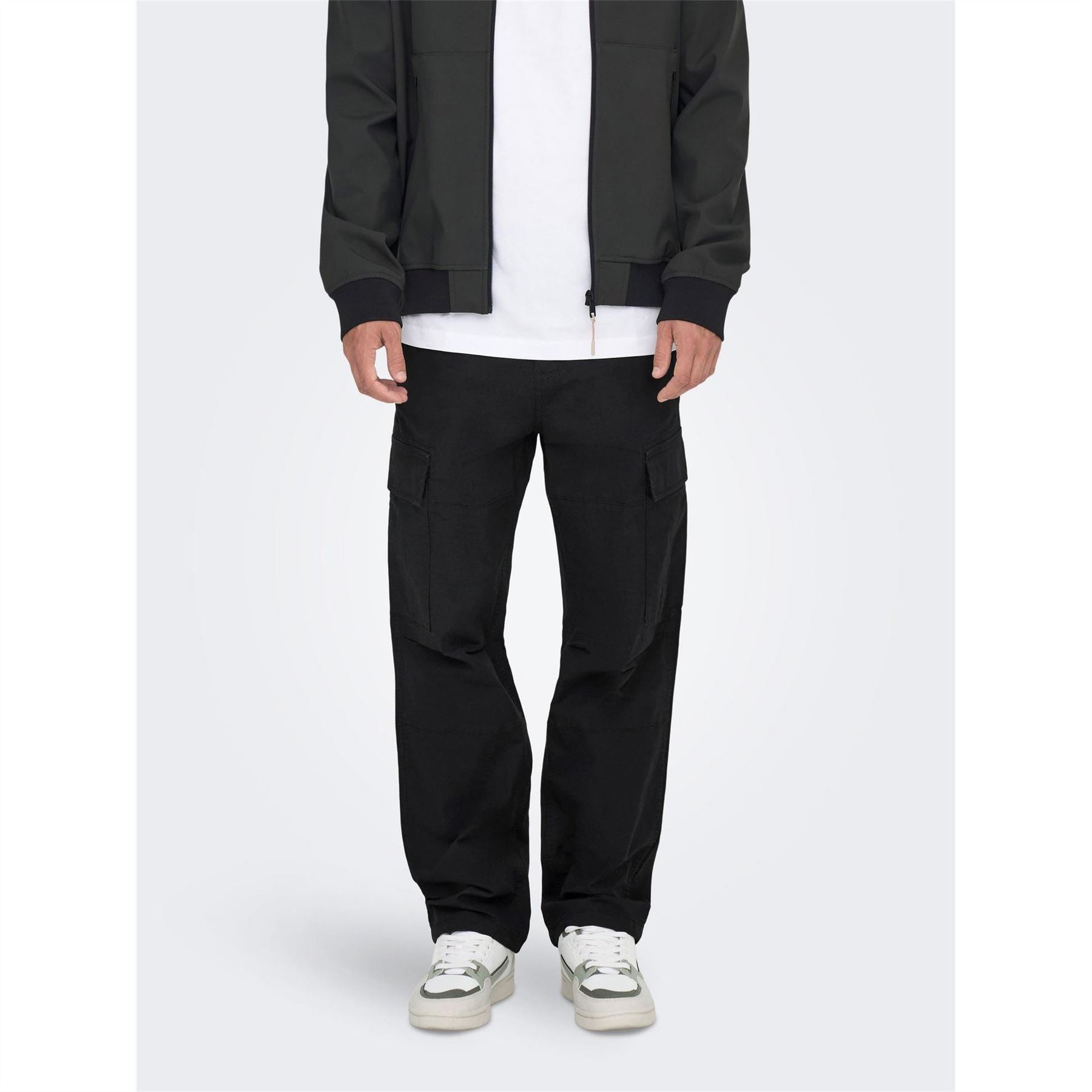 Only and Sons Solid Patterned Straight Combat Pants