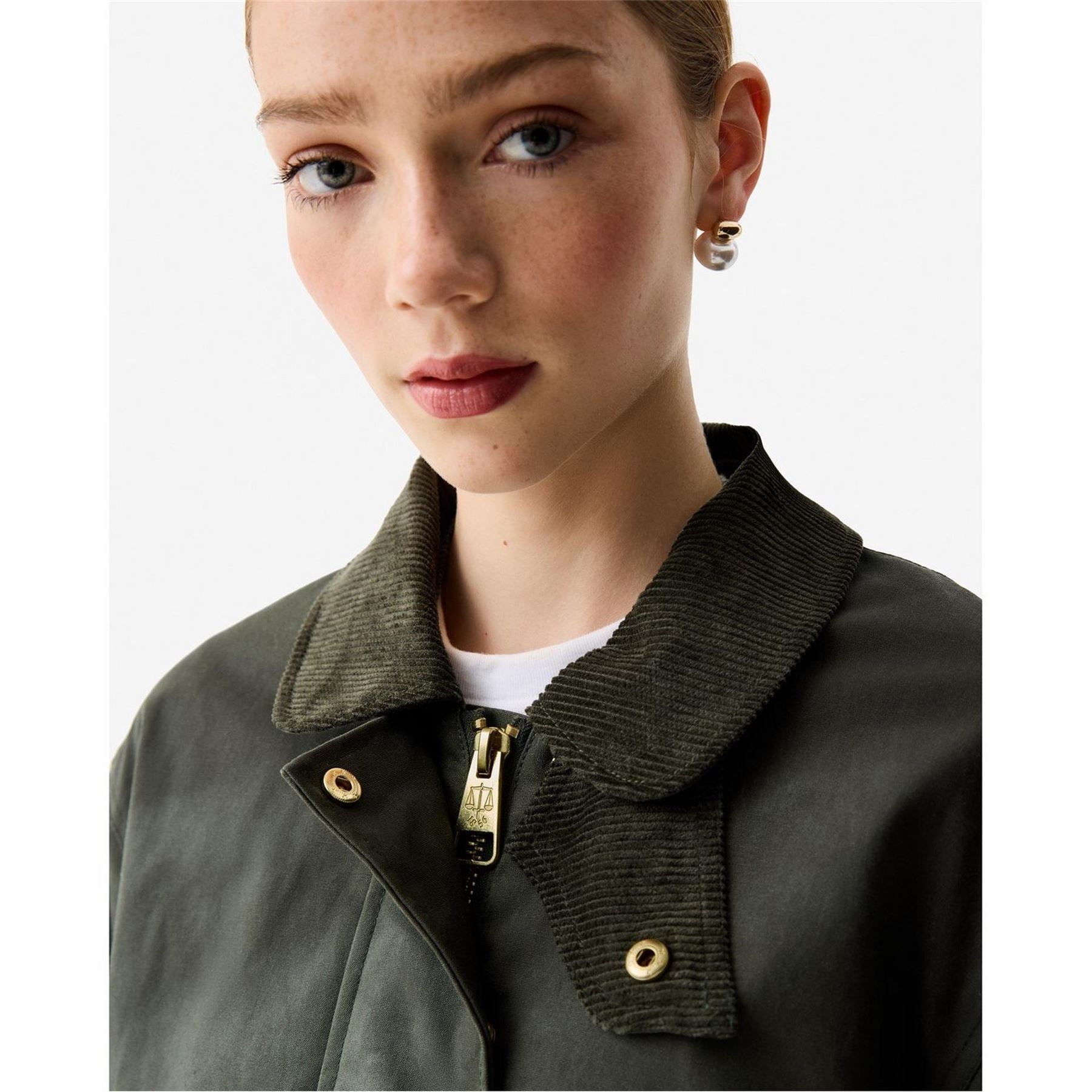 Hunter Leith Solid Patterned Snap Button Waxed Jacket
