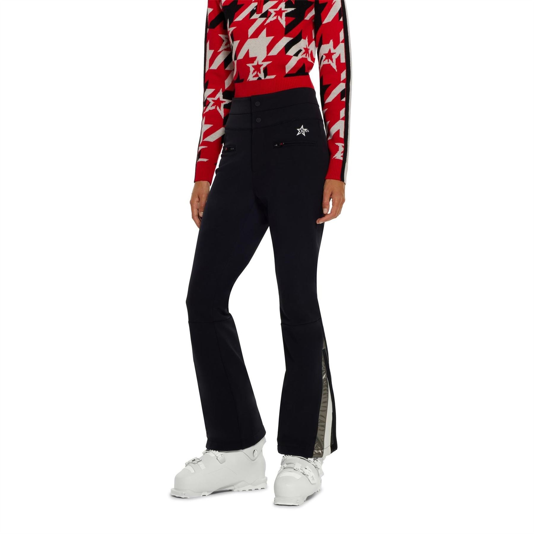 Boss Color Block Flared Salopette with Zipped Pockets