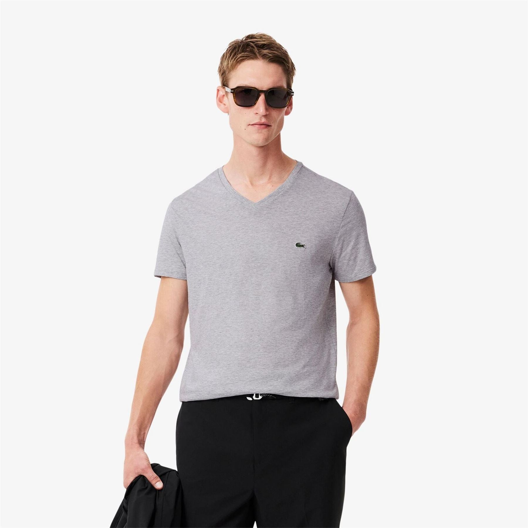 Lacoste Crocodile Print V-Neck Regular Fit T-Shirt