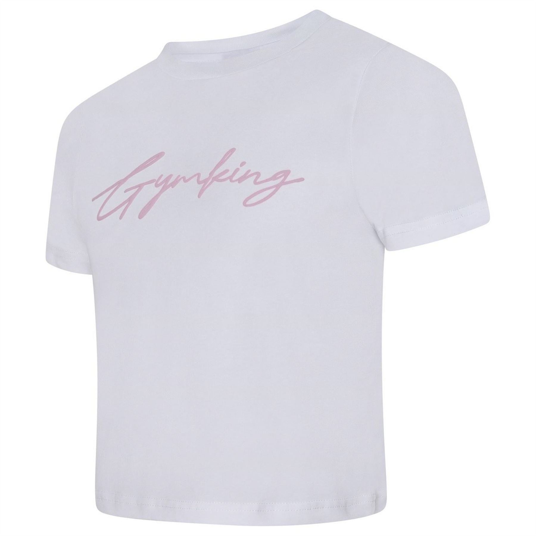 Gym King Gymki Script Jersey Fitted White T-Shirt