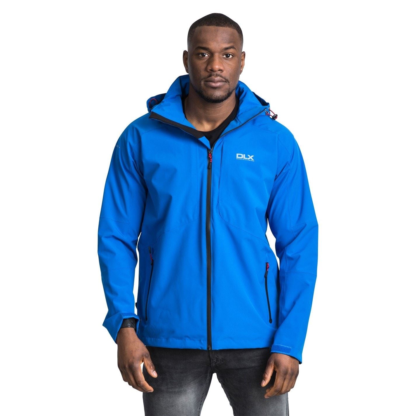 DLX Kumar Hooded Solid Patterned Zipped Pocket Rain Jacket