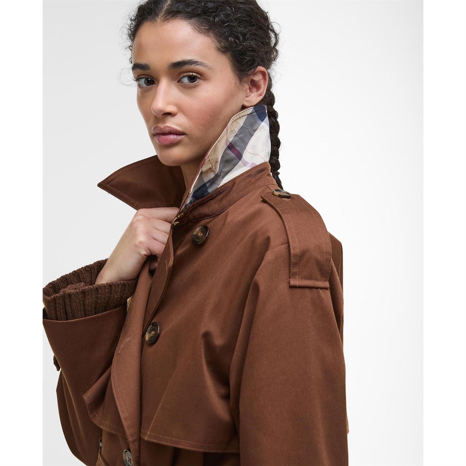 Barbour Aoife Showerproof Double Breasted Long Sleeve Rain Anorak