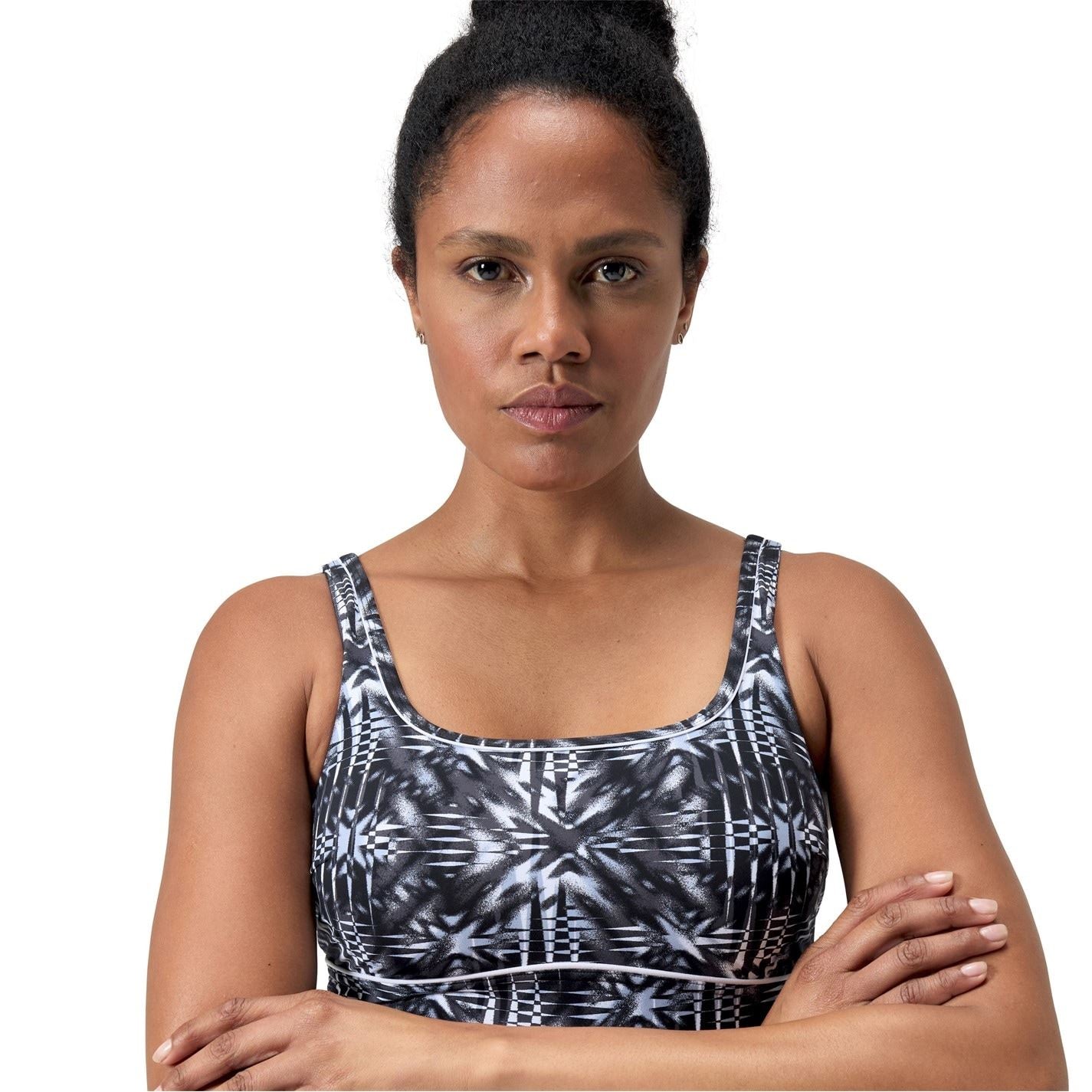 Speedo Eclipse Geometric Patterned Swimsuit