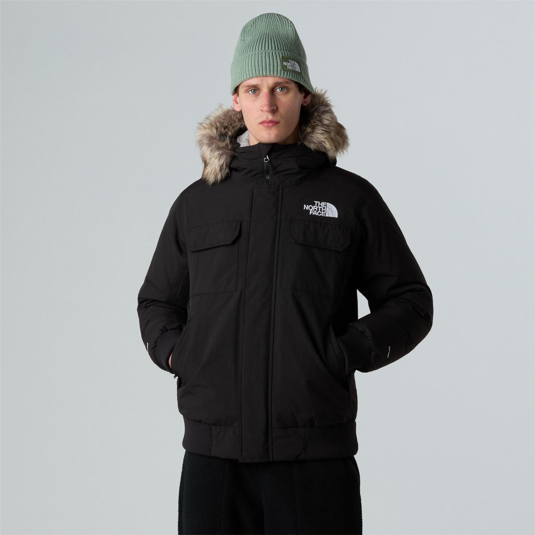 The North Face Mcmurdo Solid Patterned Hooded Ribbed Cuff Bomber Jacket
