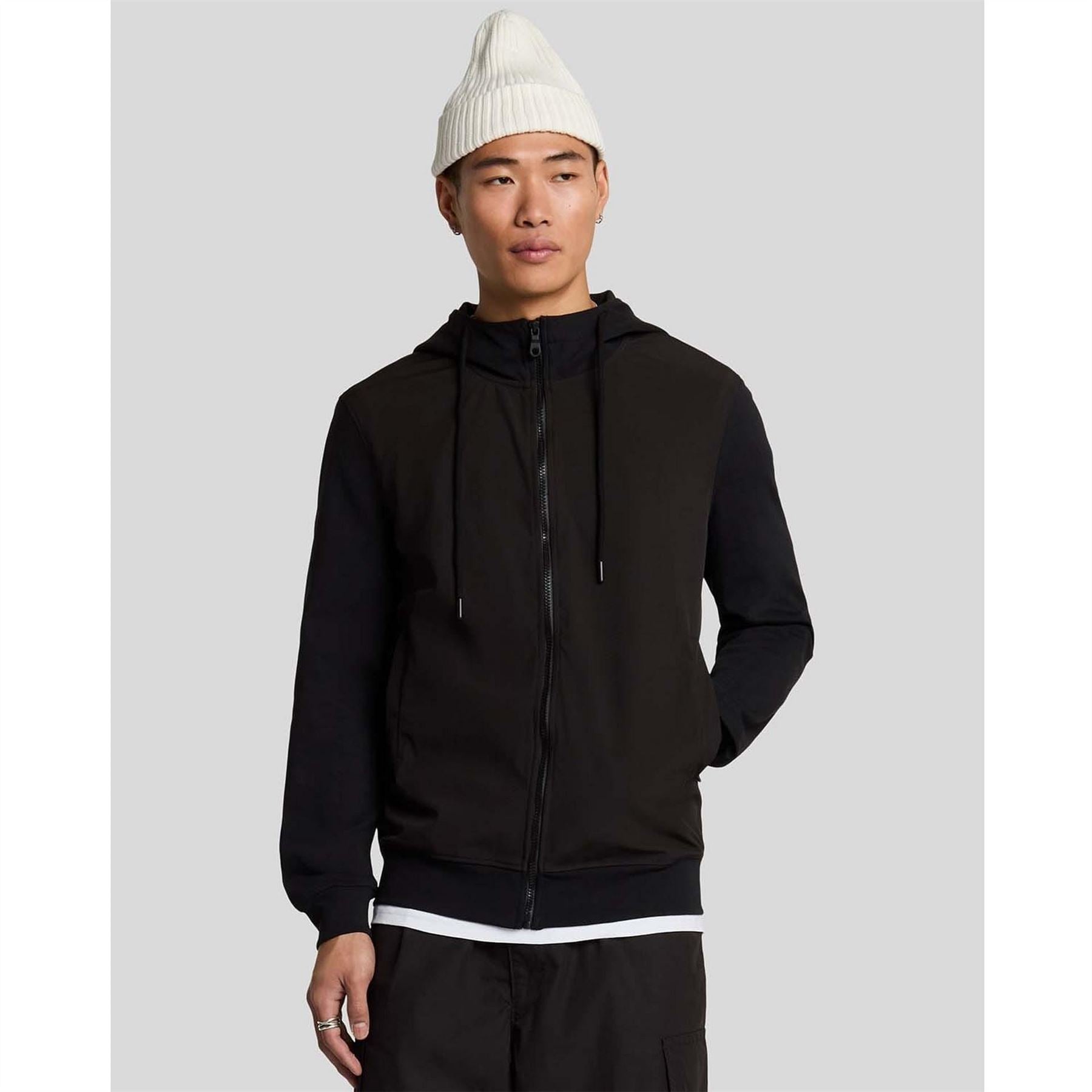 Lyle and Scott Hybrid Zip Through Hoodie