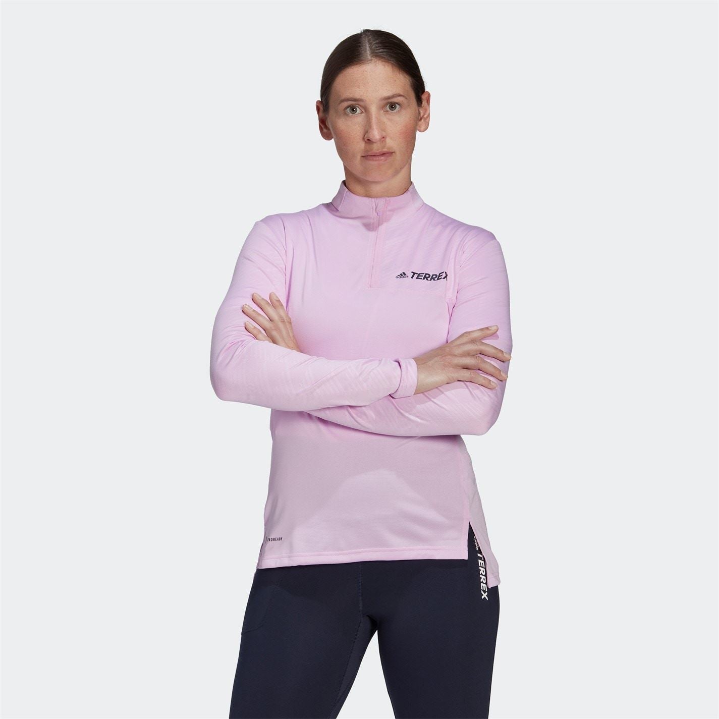 adidas Womens Multi Half Zip Long Sleeve Top