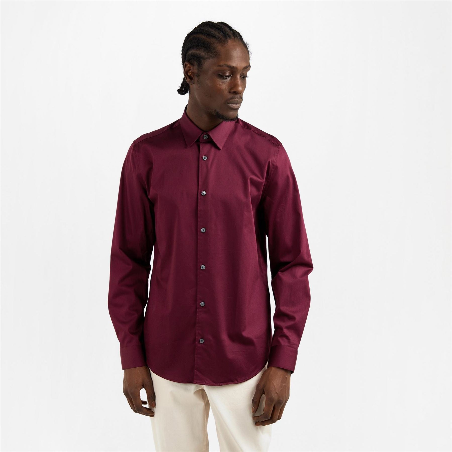 Ted Baker Collared Neck Long Sleeve Point Collar Shirt