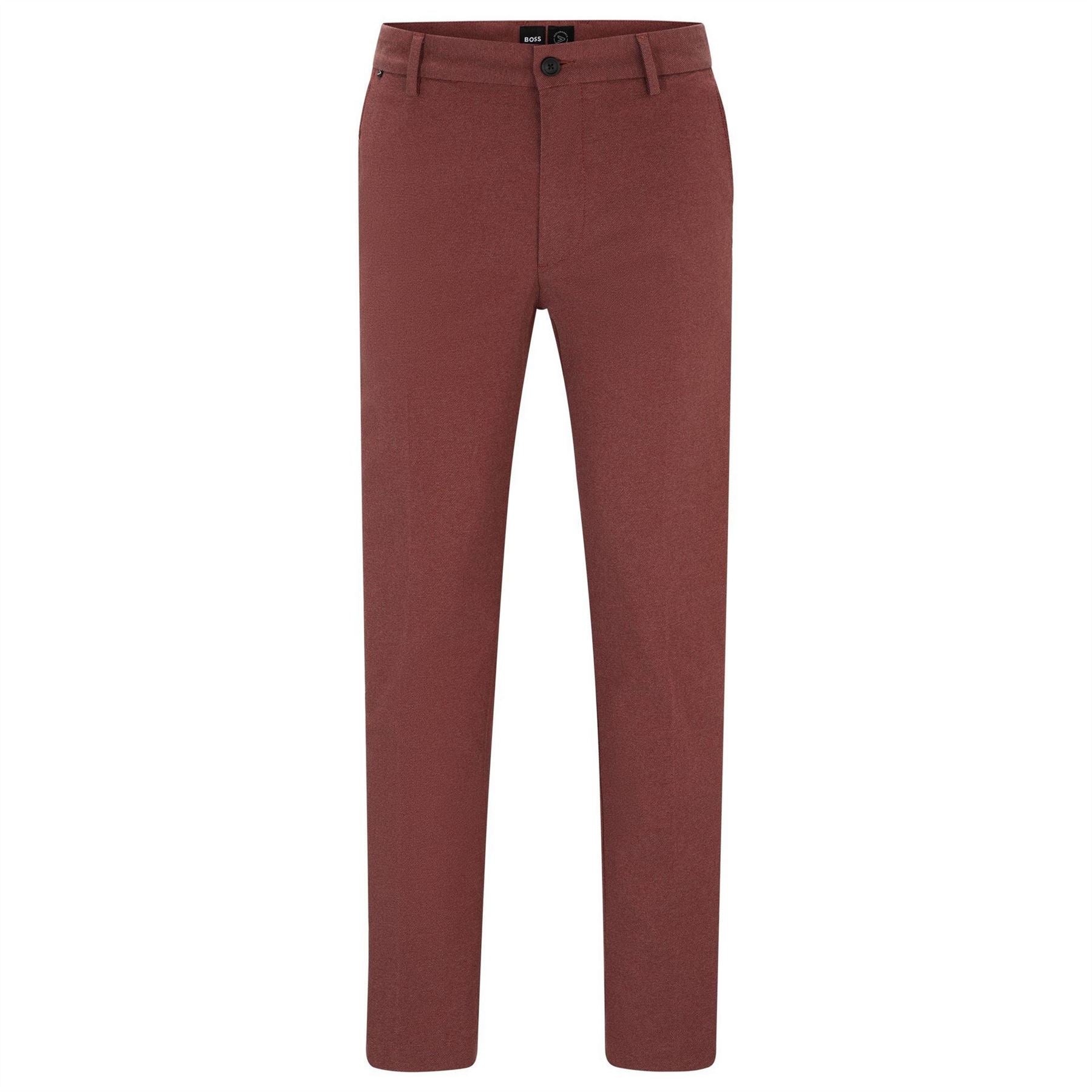 Boss Solid Patterned Straight Leg Trousers
