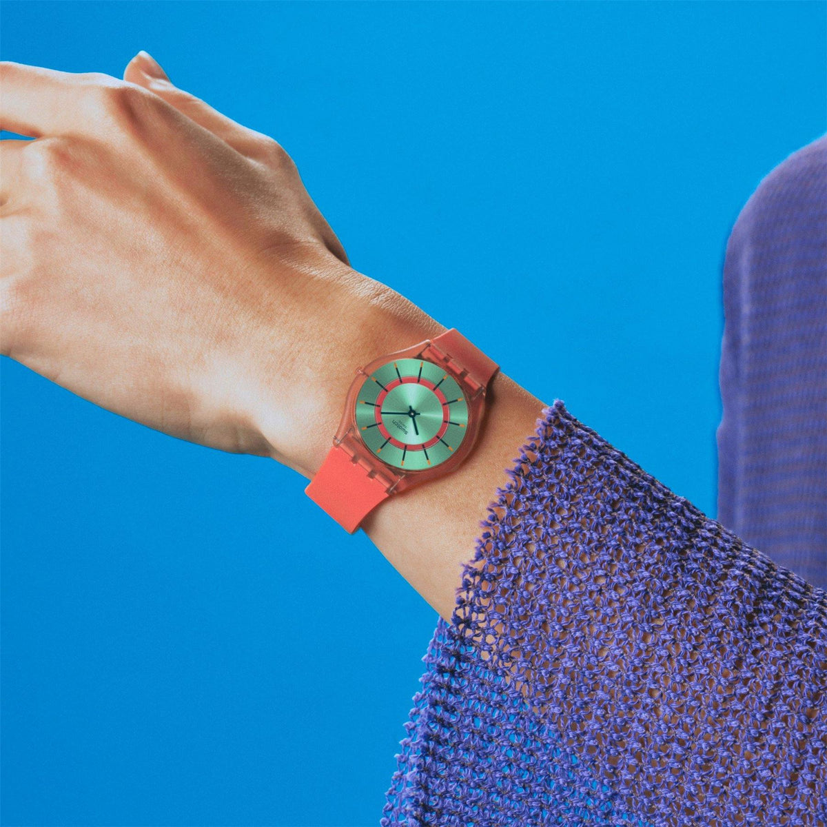 Swatch Adults Minty Dream Analogue Quartz Watch